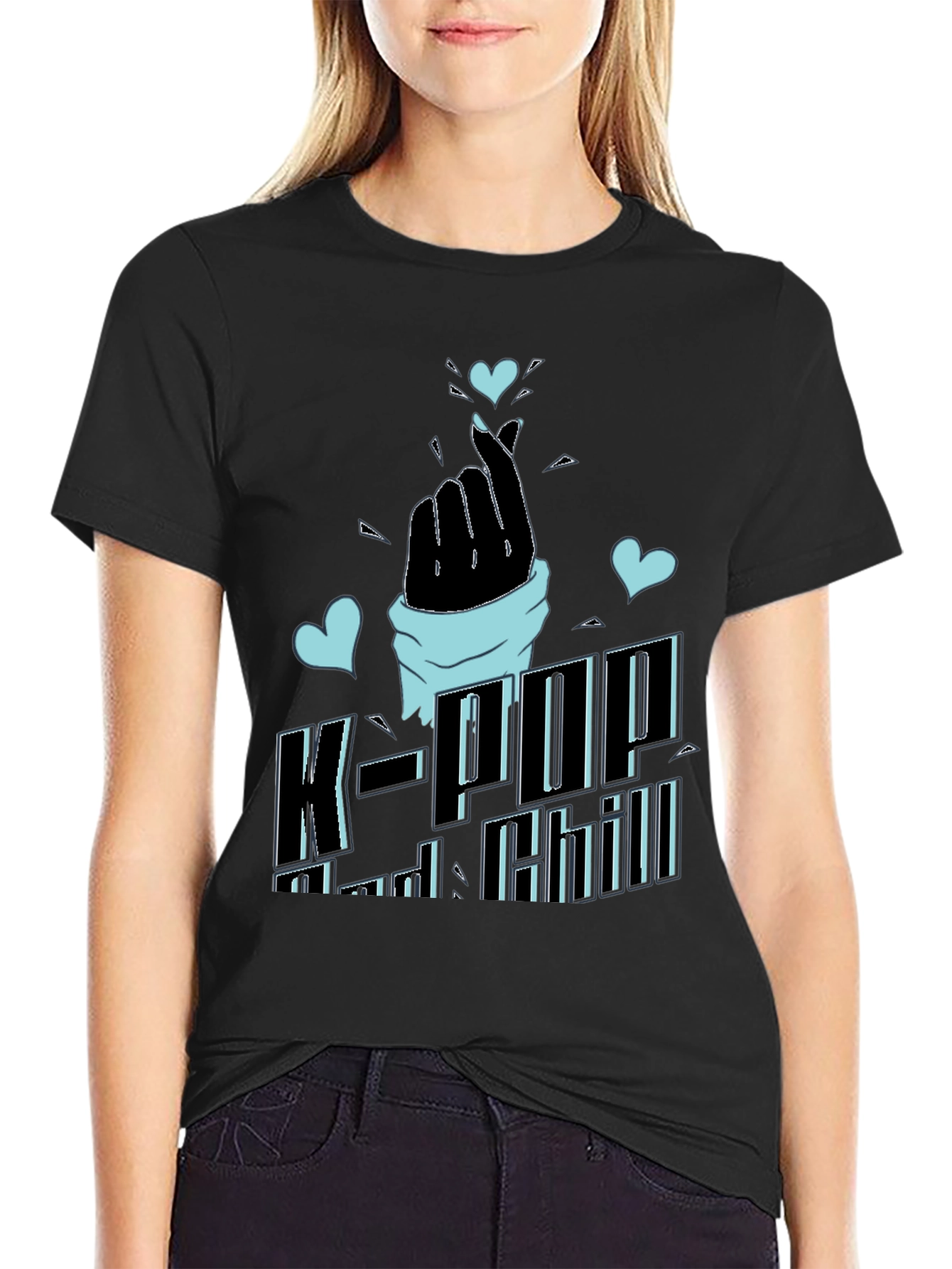 K-Pop and Chill Black T-Shirt