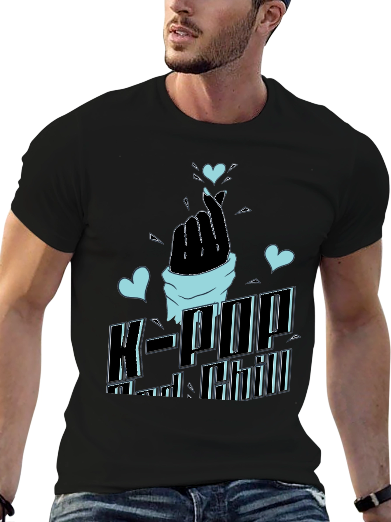 K-Pop and Chill Black T-Shirt
