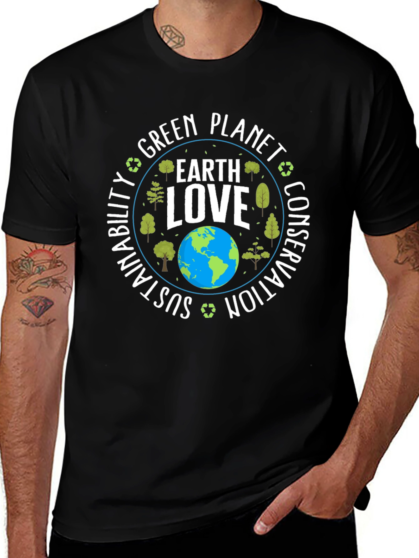 Earth Love Graphic T-Shirt - Sustainable Planet Tee