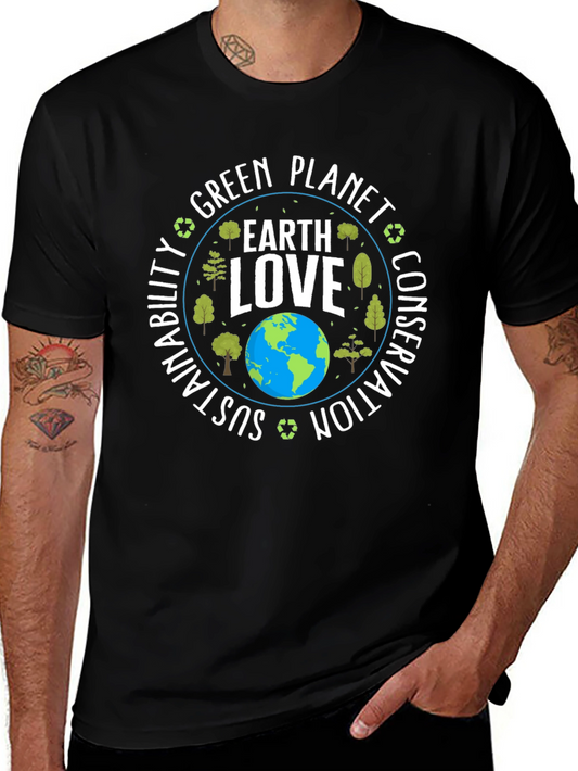 Earth Love Graphic T-Shirt - Sustainable Planet Tee