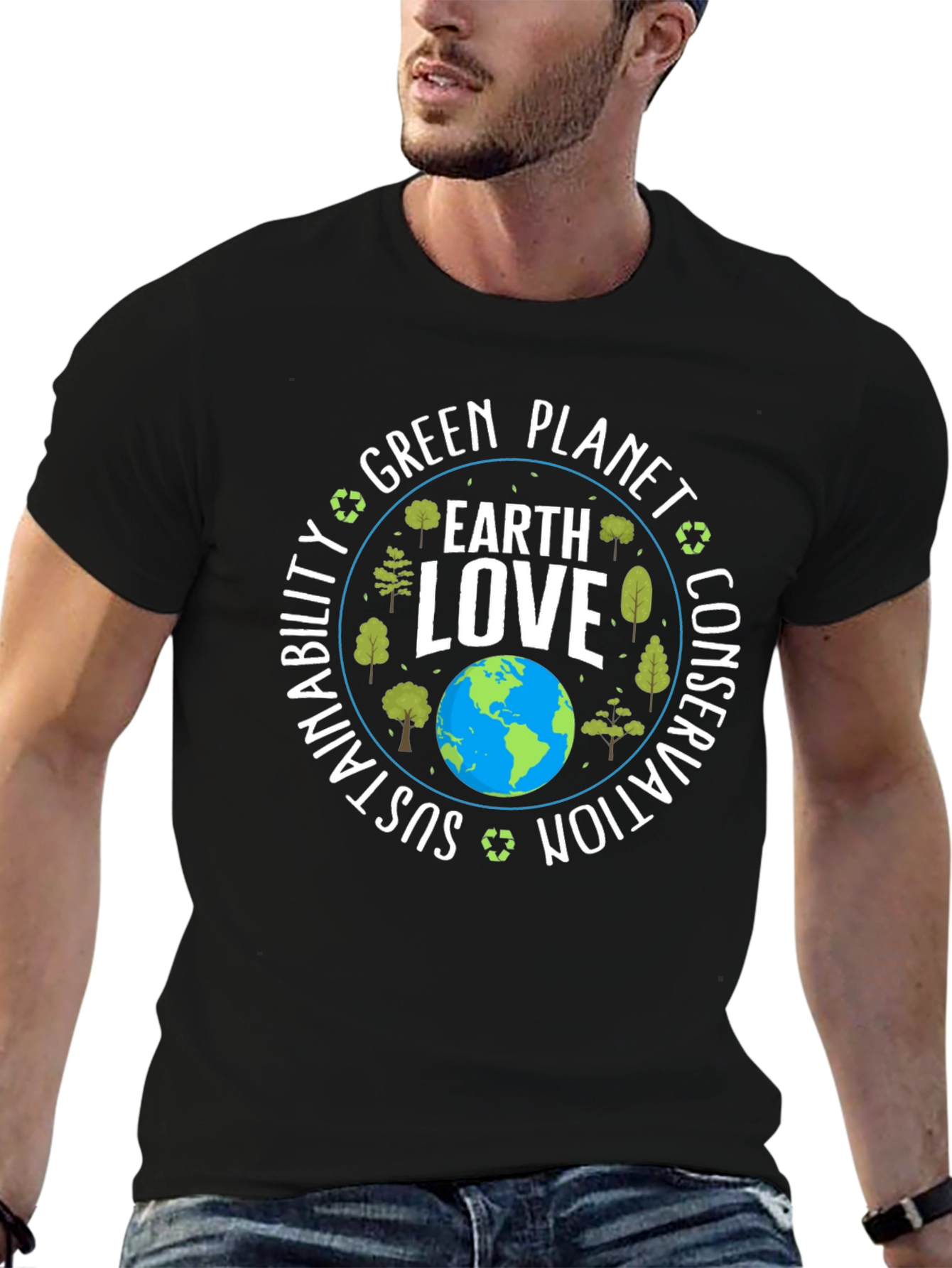 Earth Love Graphic T-Shirt - Sustainable Planet Tee