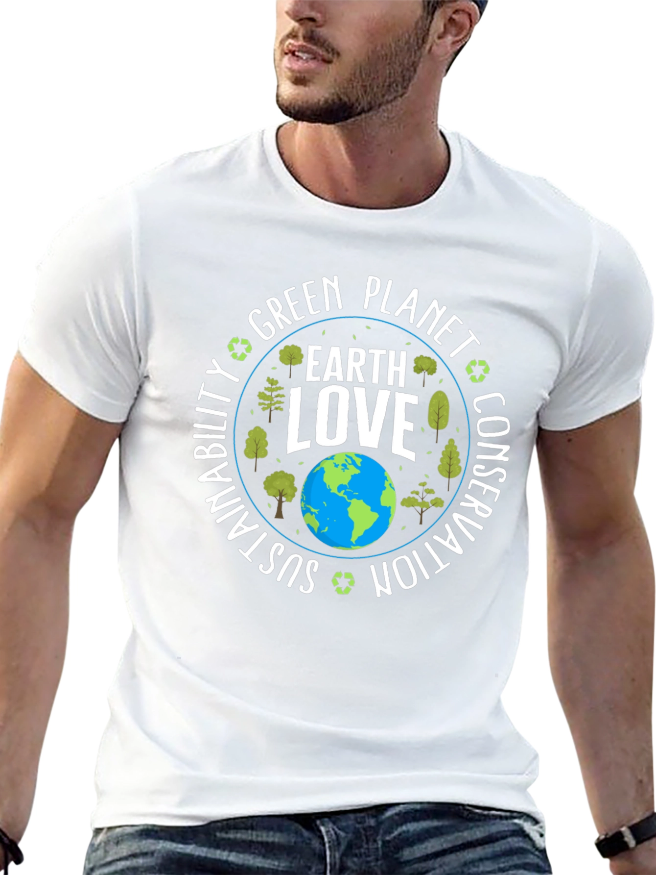 Earth Love Graphic T-Shirt - Sustainable Planet Tee
