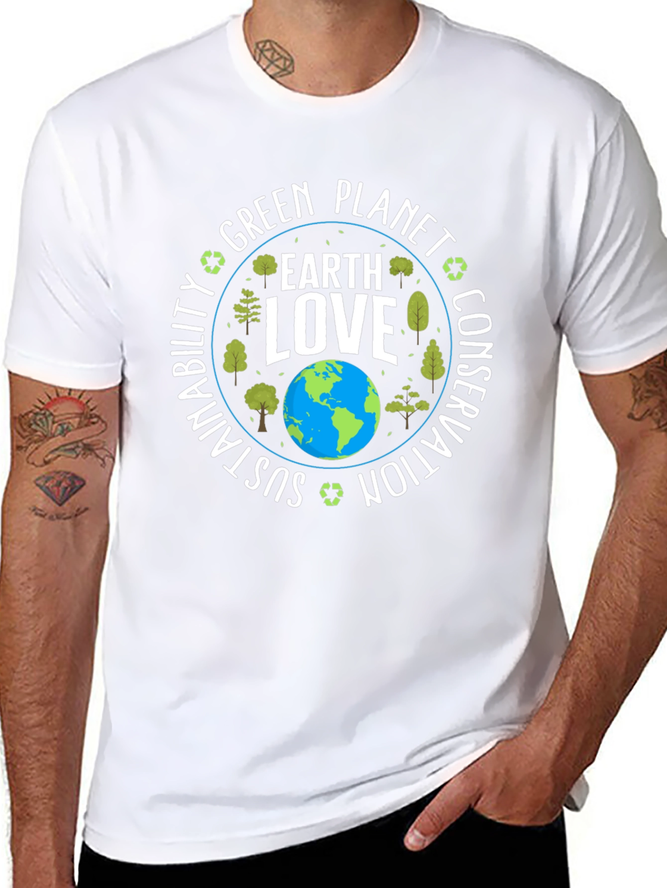 Earth Love Graphic T-Shirt - Sustainable Planet Tee