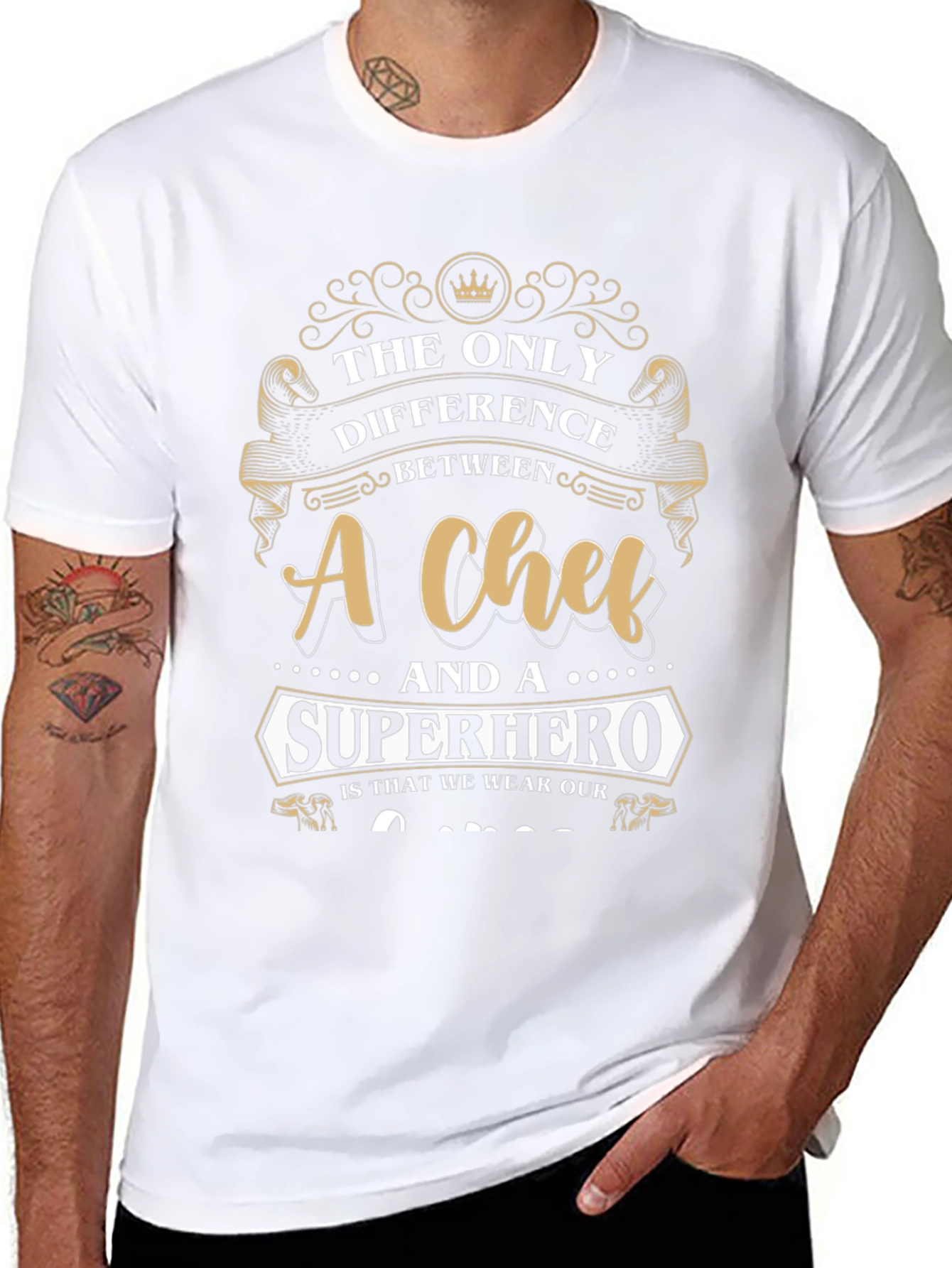 Chef vs Superhero Graphic T-Shirt