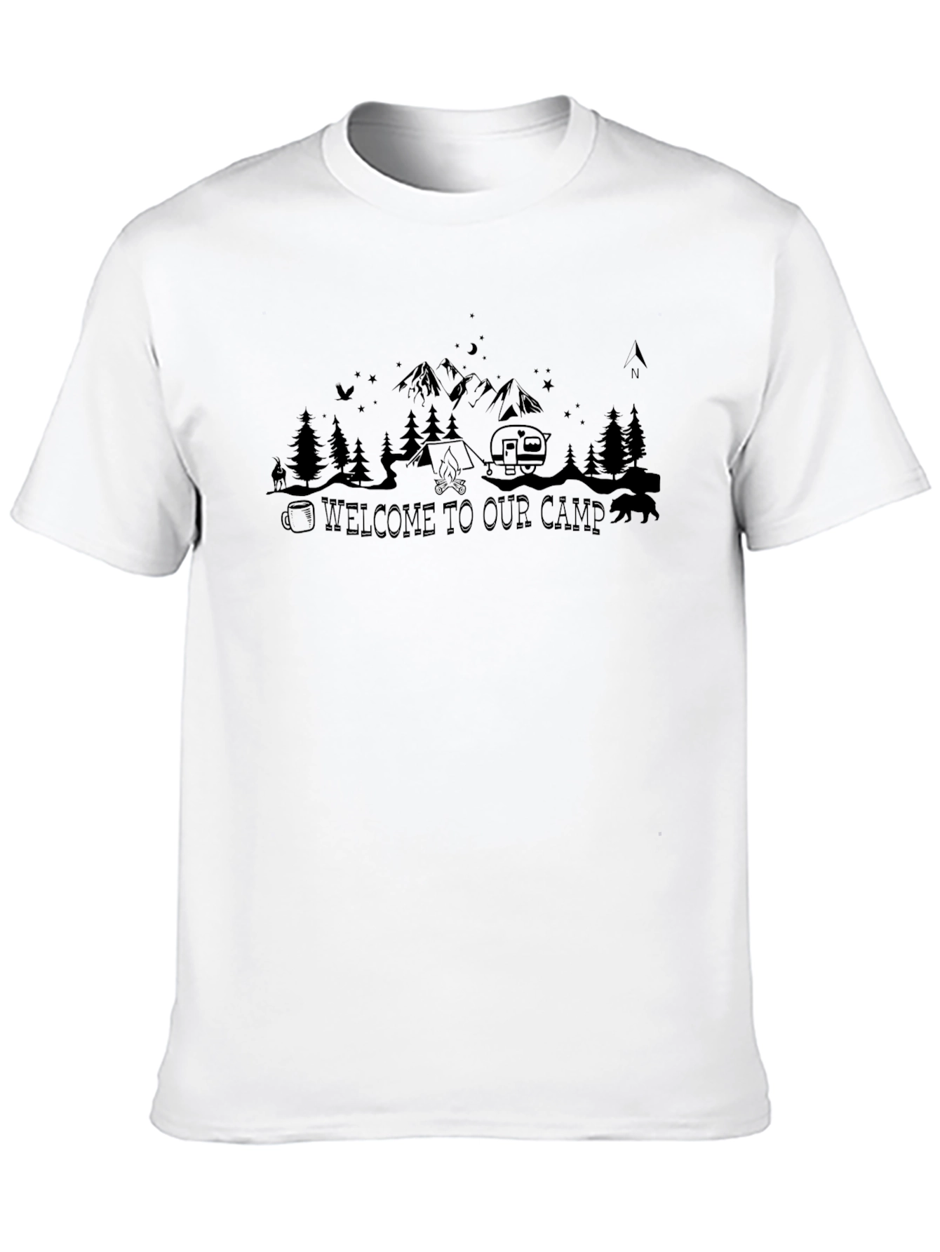 Welcome To Our Camp Black Graphic Tee