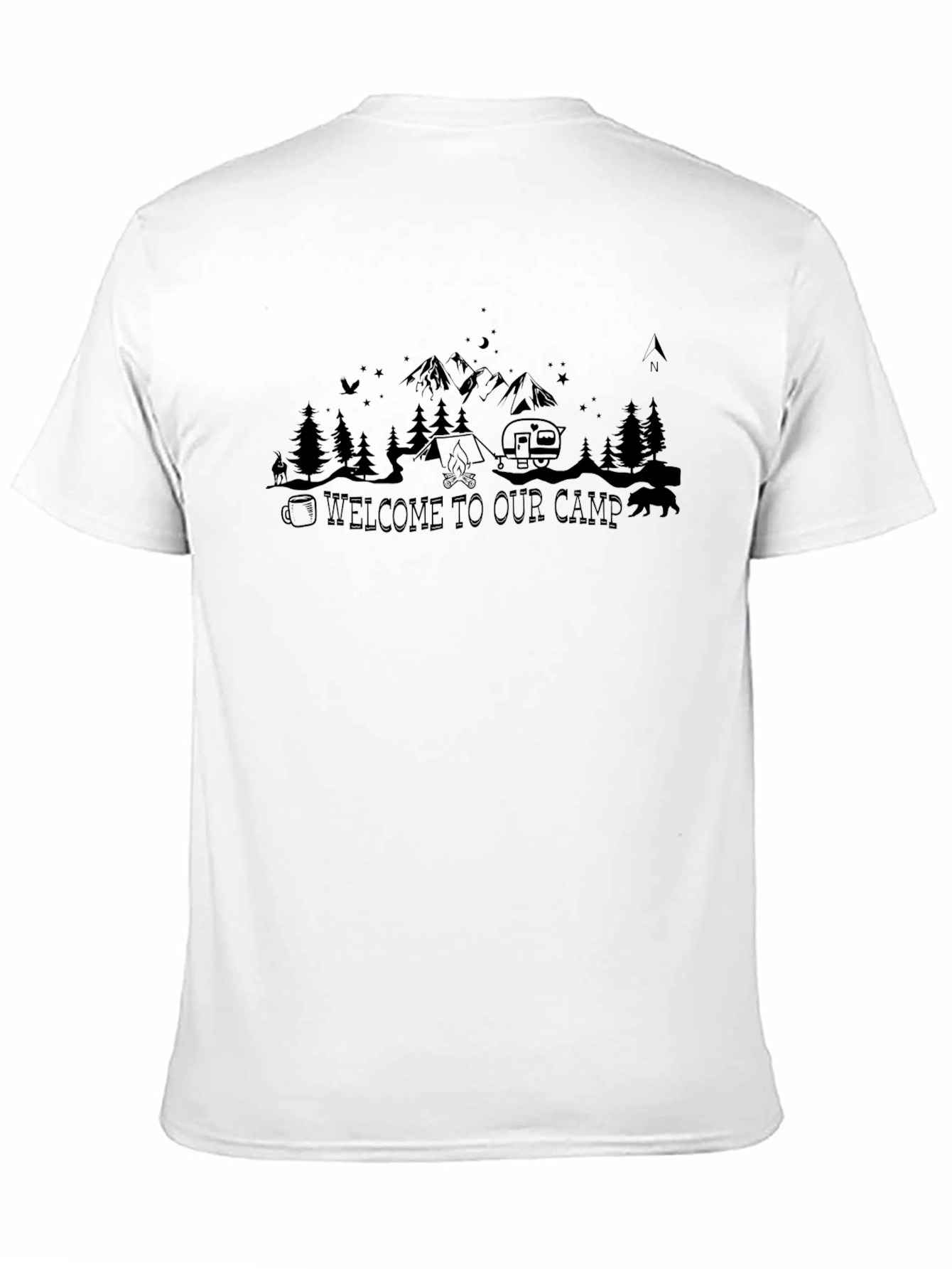 Welcome To Our Camp Black Graphic Tee