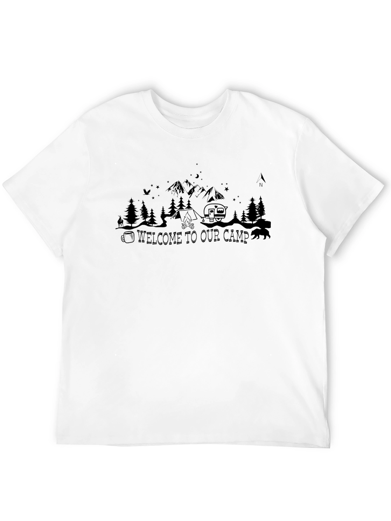 Welcome To Our Camp Black Graphic Tee