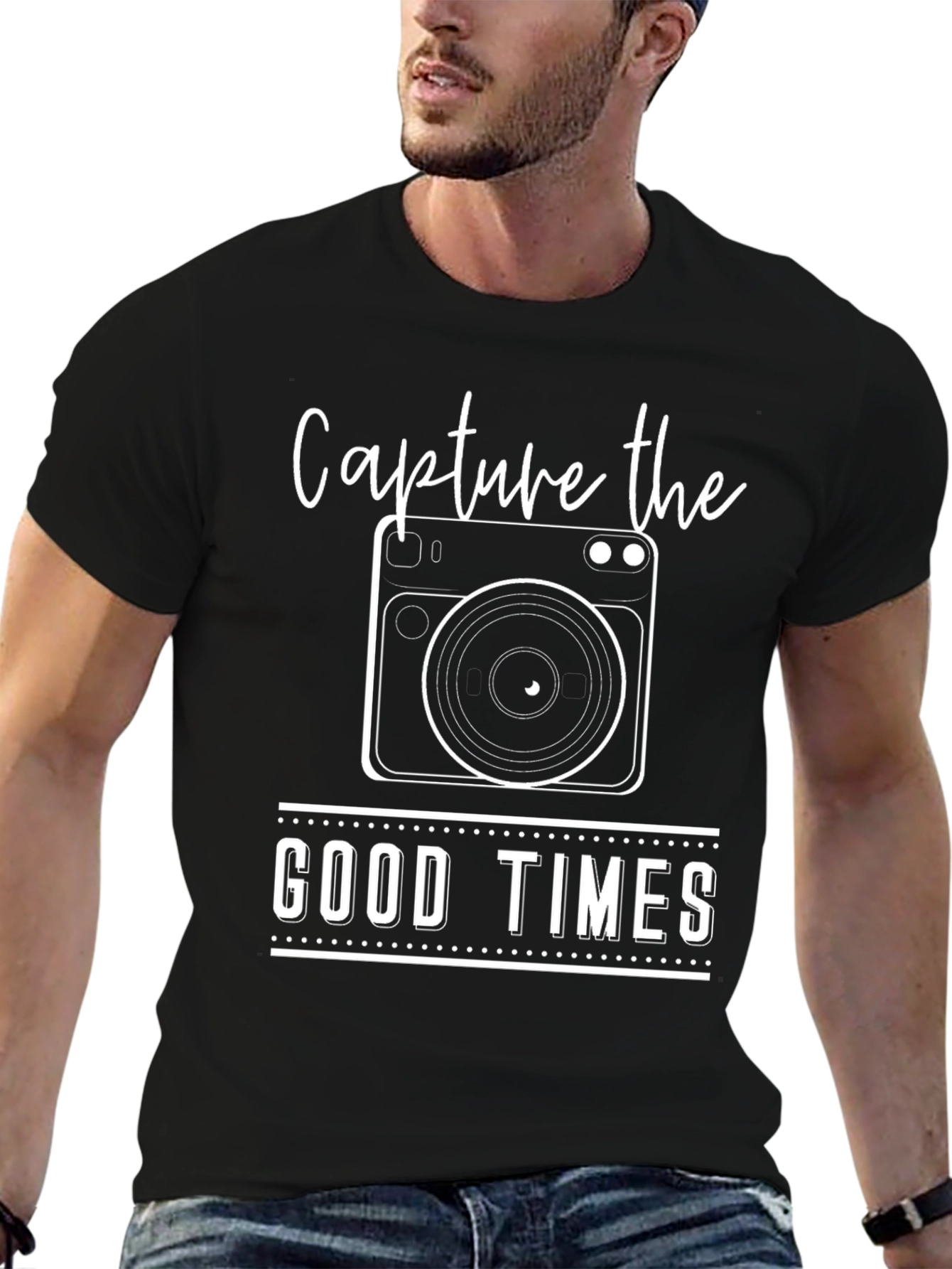Capture the Good Times Black Graphic Tee
