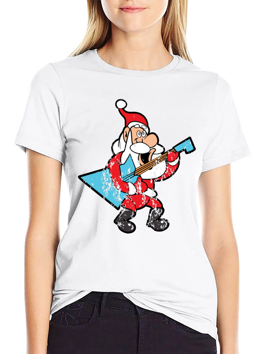 Rockin Santa Claus Graphic T-Shirt