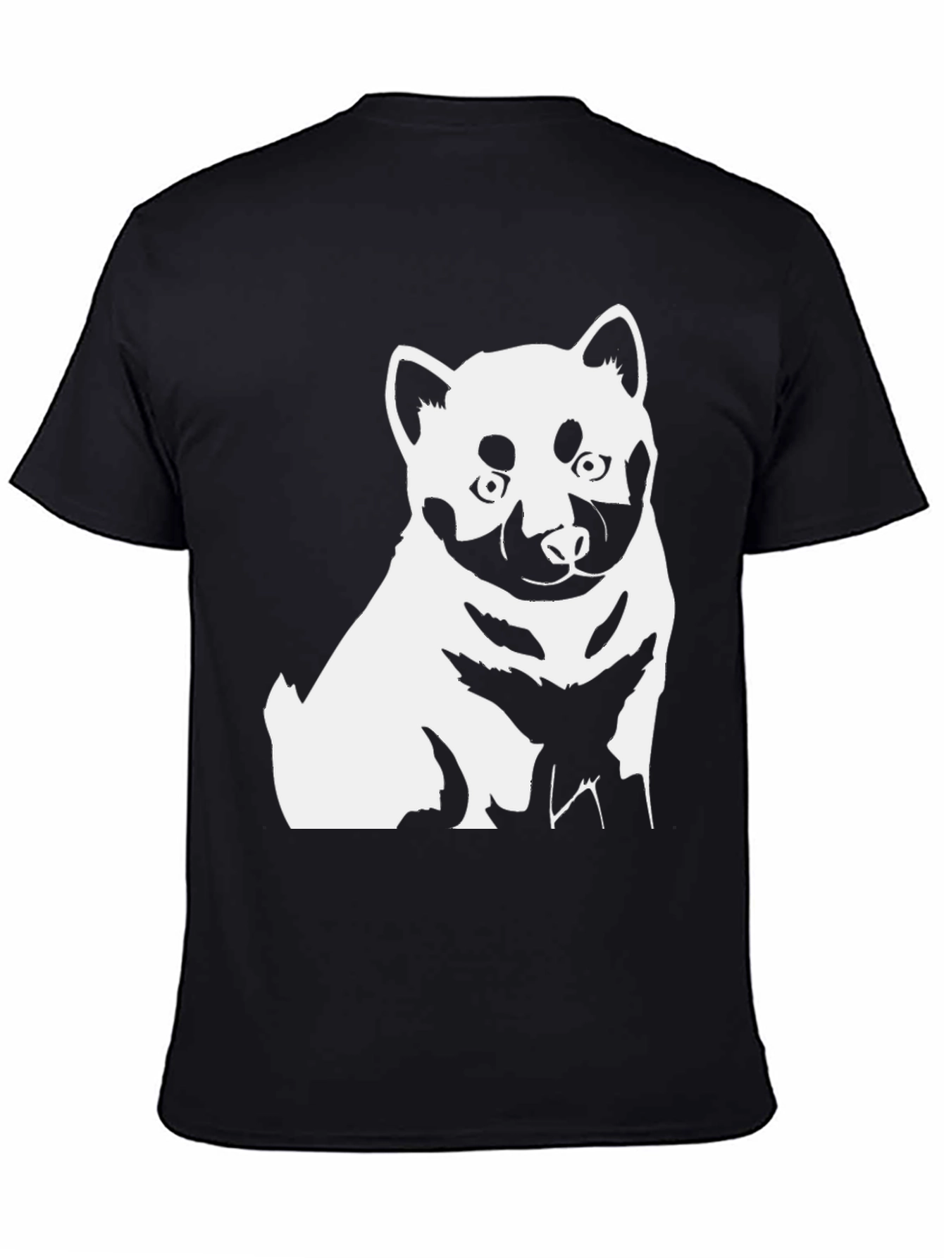Dog Graphic Tee - Shiba Inu Style Black T-Shirt