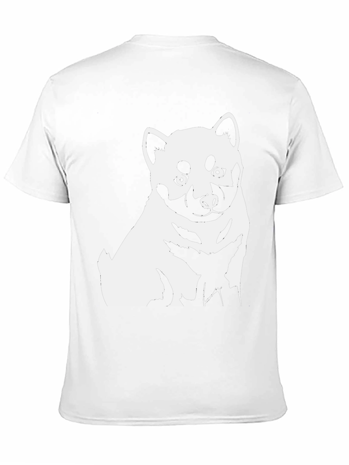 Dog Graphic Tee - Shiba Inu Style Black T-Shirt
