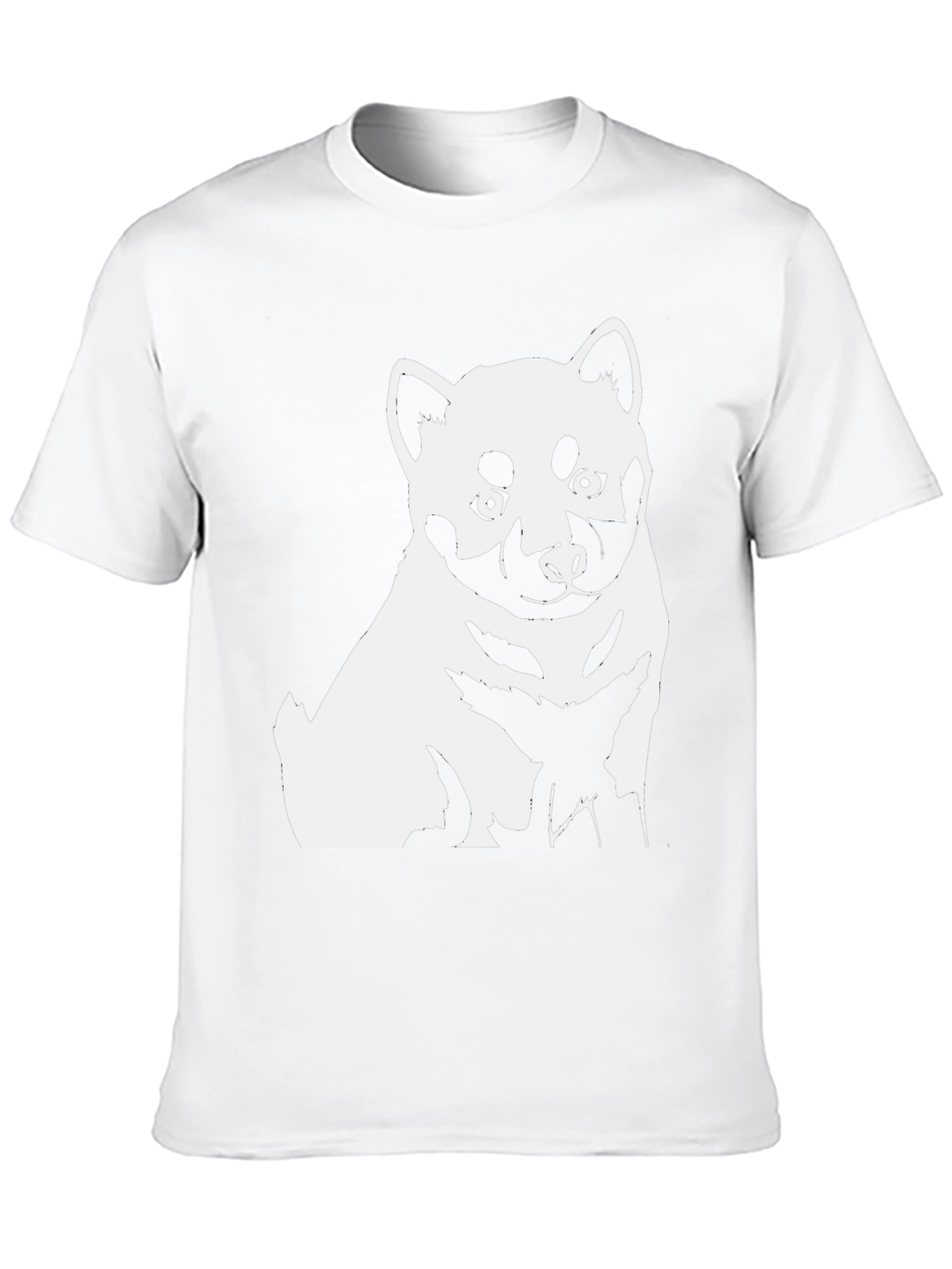 Dog Graphic Tee - Shiba Inu Style Black T-Shirt