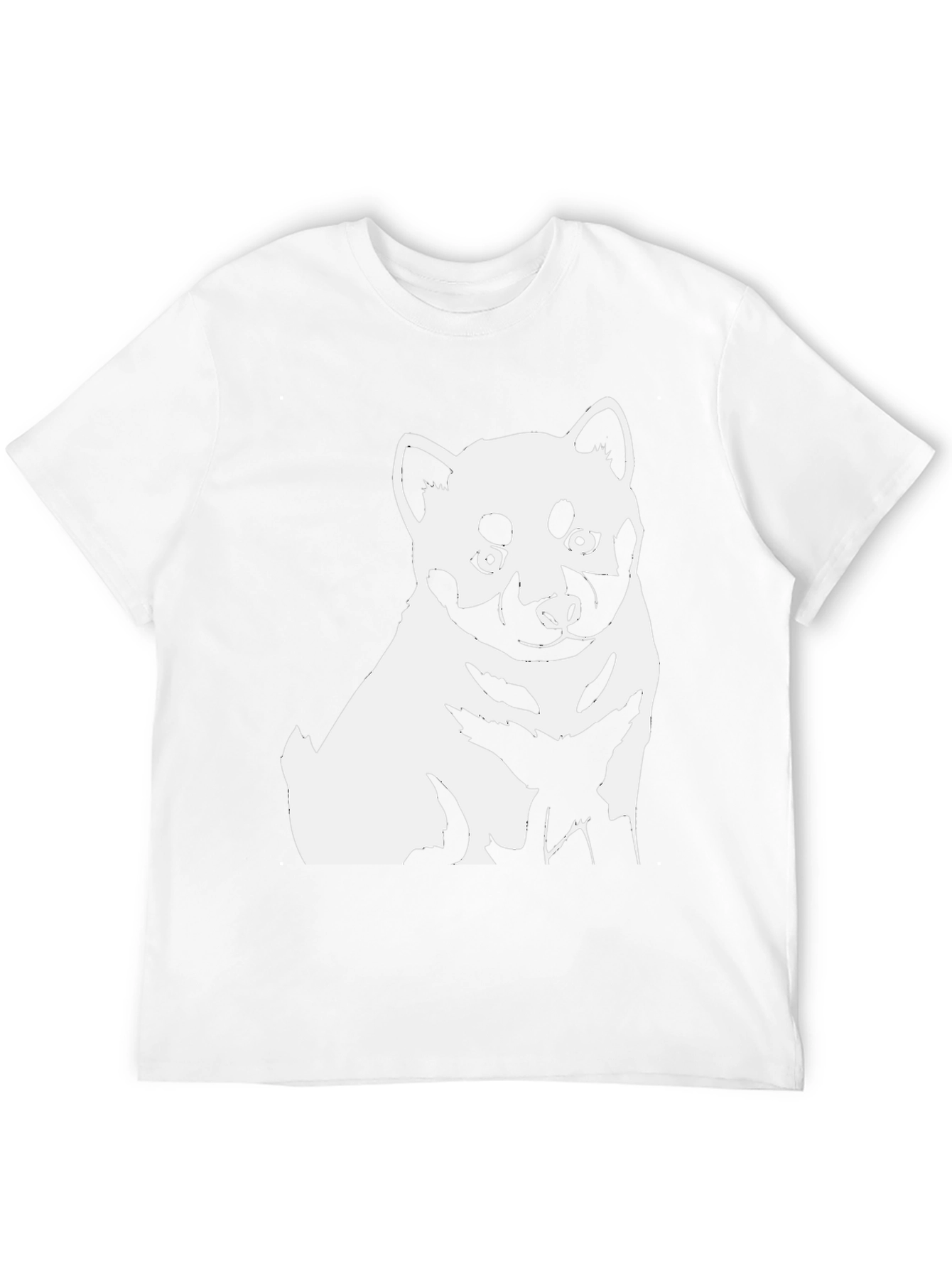 Dog Graphic Tee - Shiba Inu Style Black T-Shirt