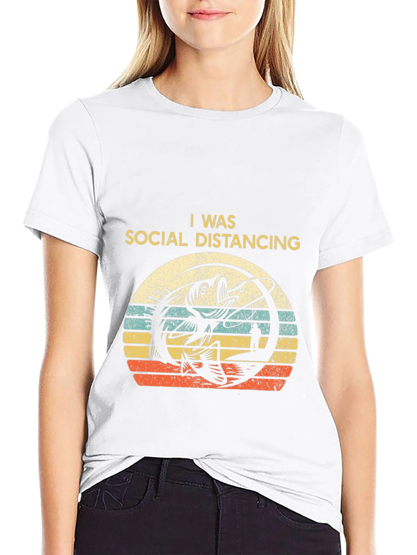 Social Distancing Fishing T-Shirt