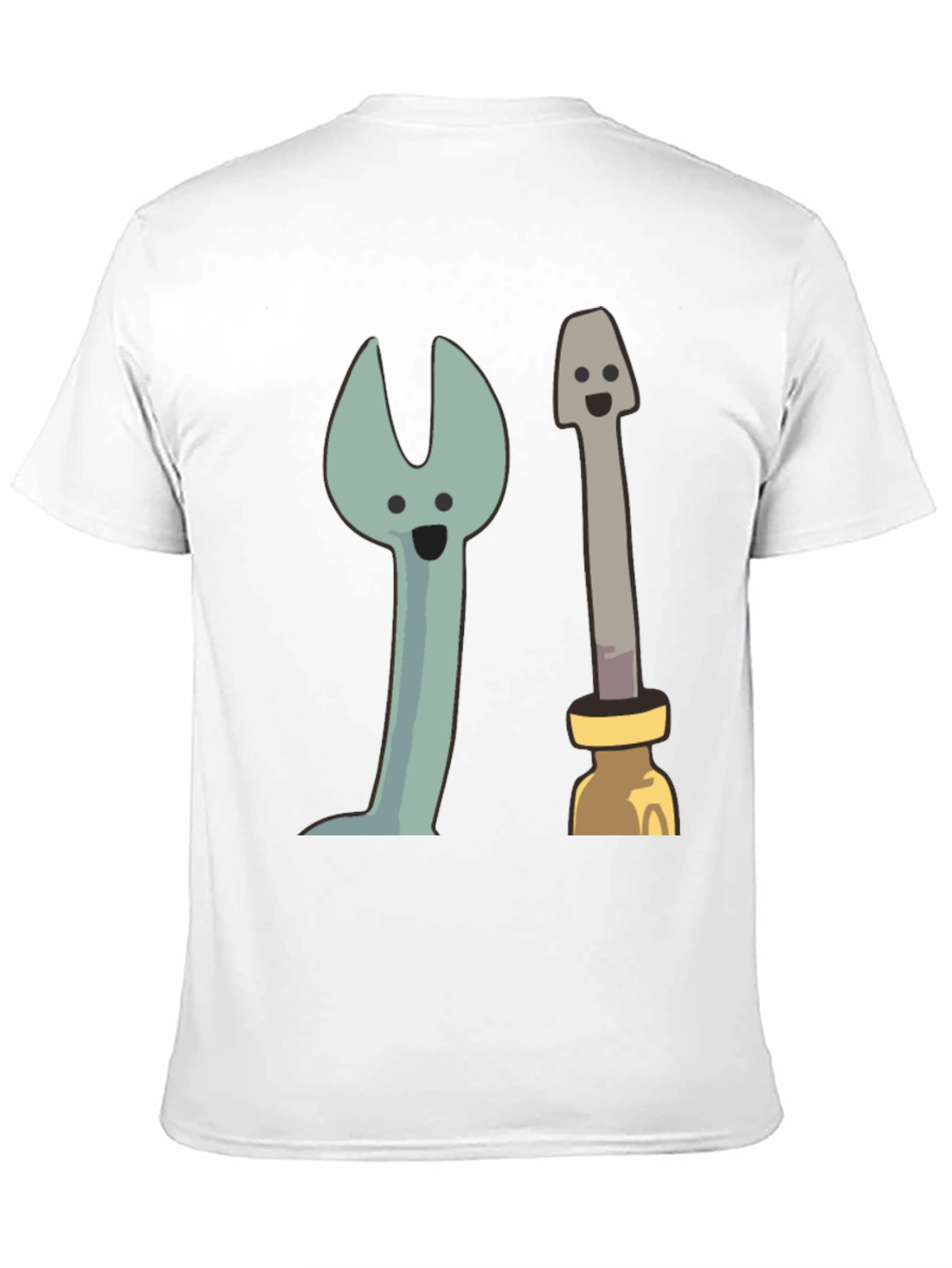 Funny Cartoon Tools Graphic Tee - Black