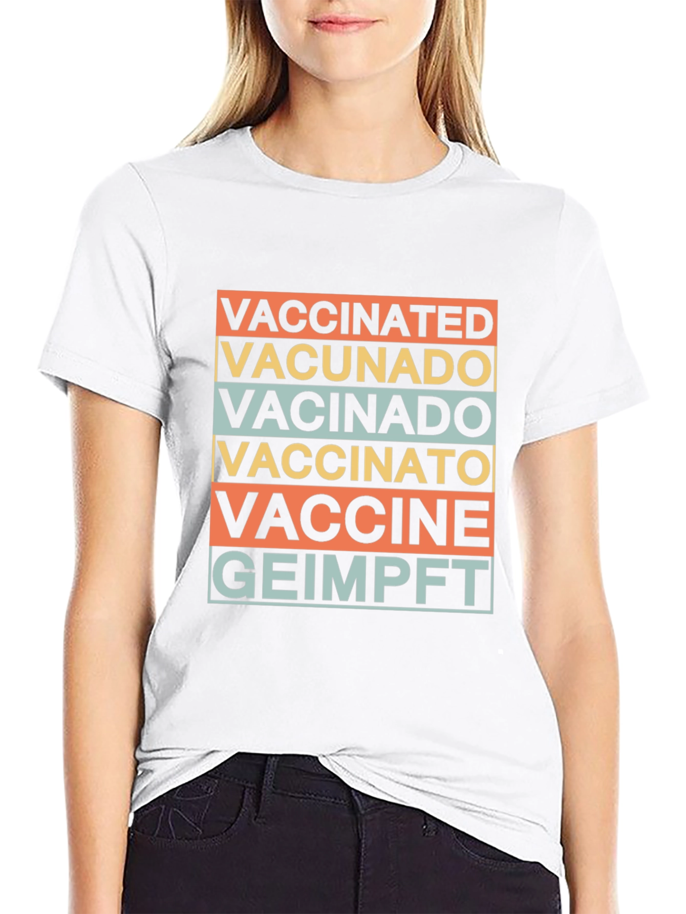 Vaccinated Languages Graphic T-Shirt - Stylish Comfort