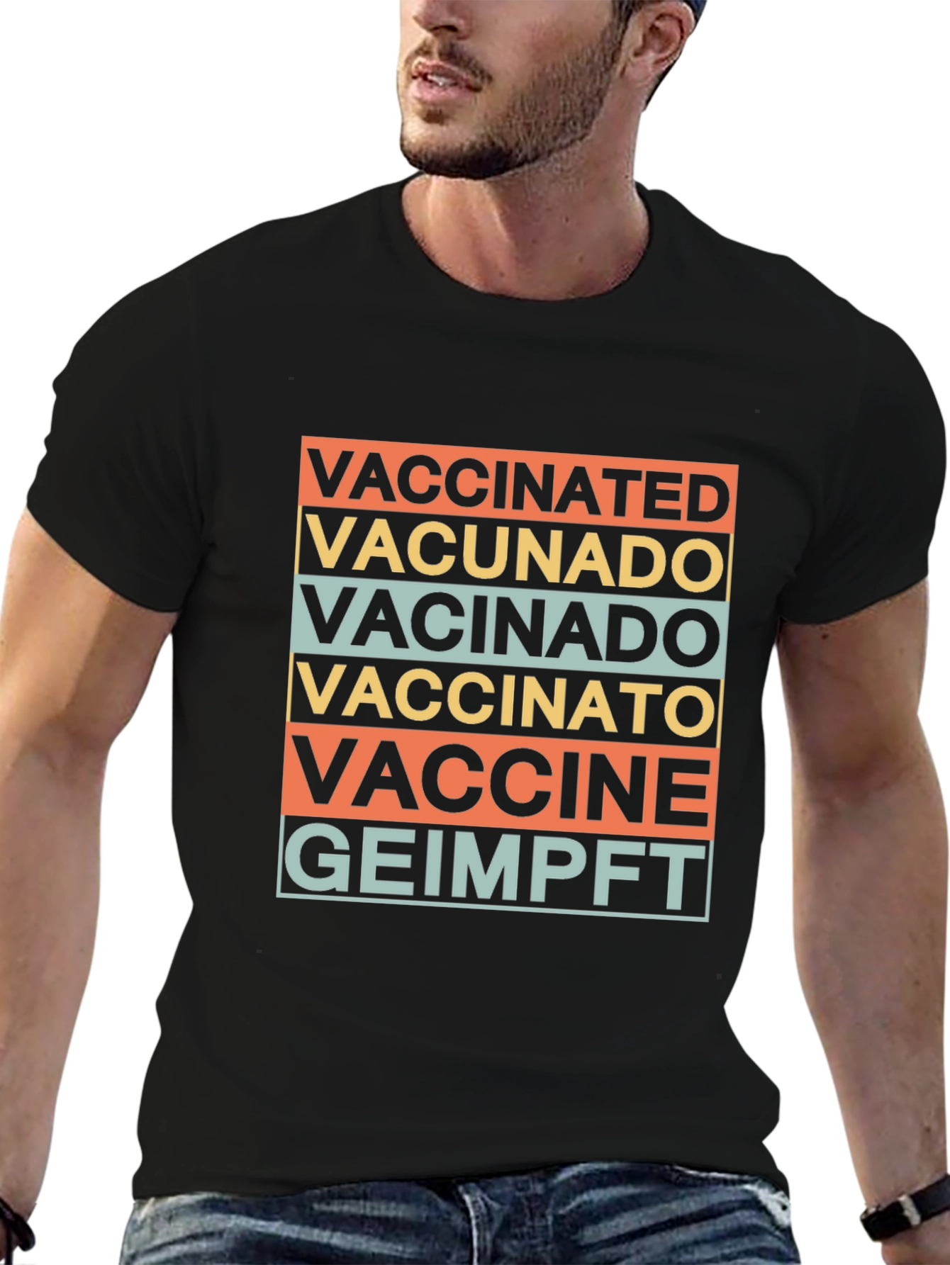 Vaccinated Languages Graphic T-Shirt - Stylish Comfort
