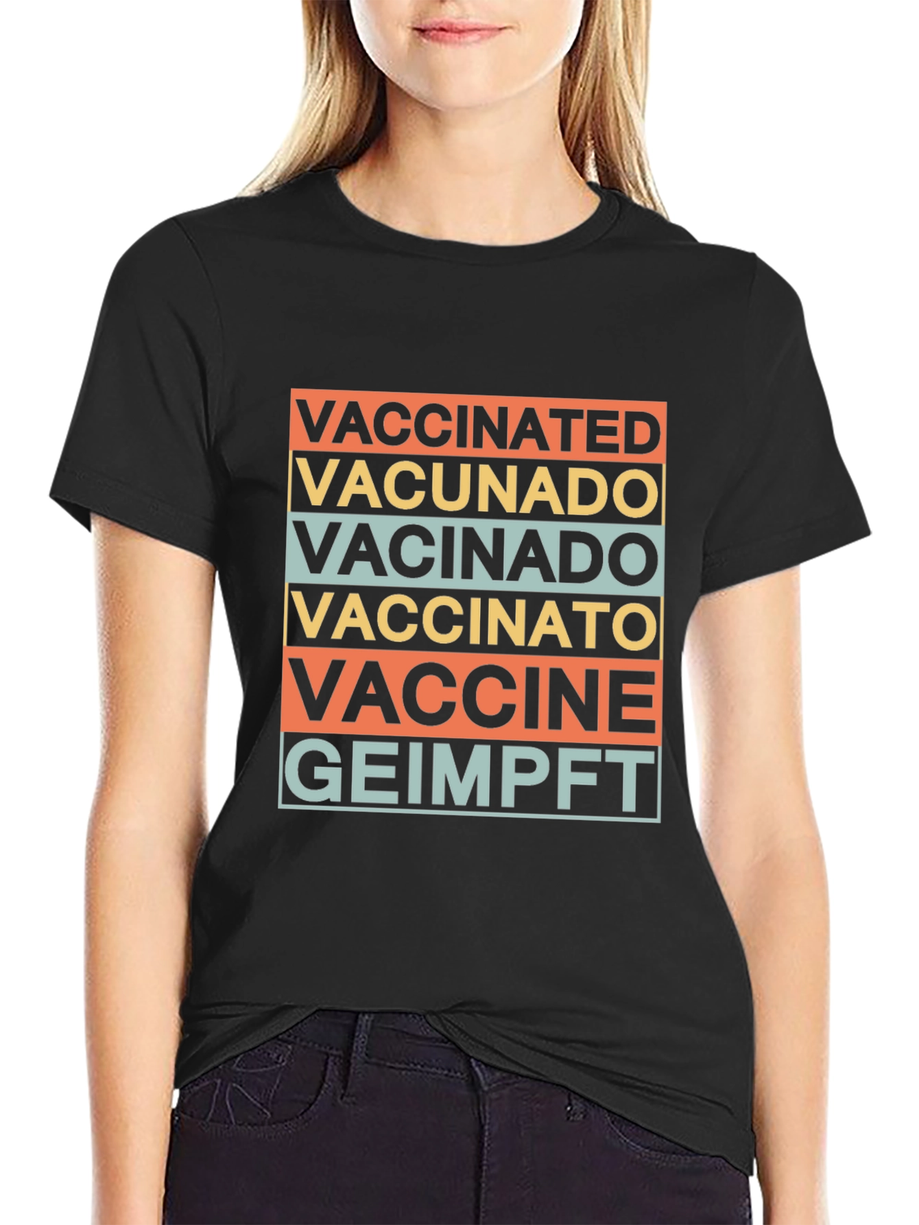 Vaccinated Languages Graphic T-Shirt - Stylish Comfort