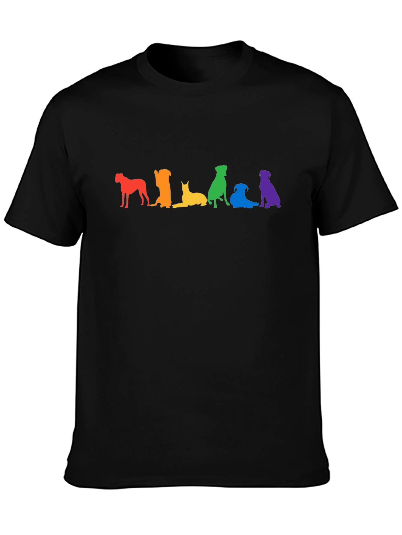 Rainbow Dog Breed Silhouette Graphic Tee