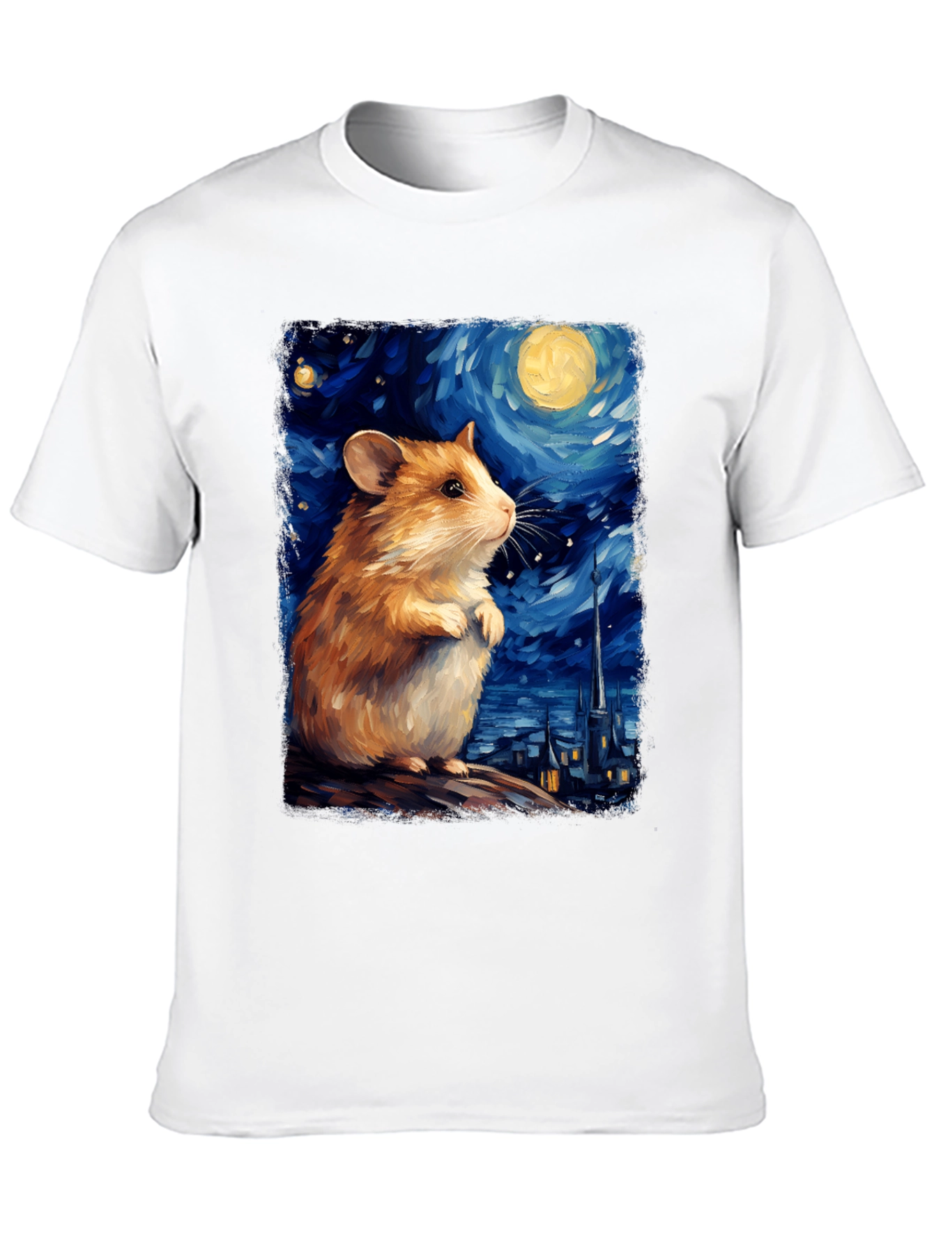 Hamster Starry Night Art T-Shirt
