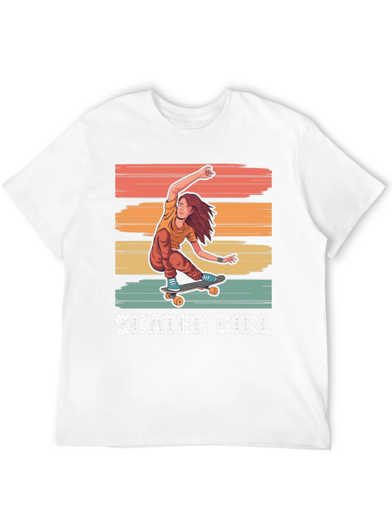 Skater Girl Graphic T-Shirt - Retro Design