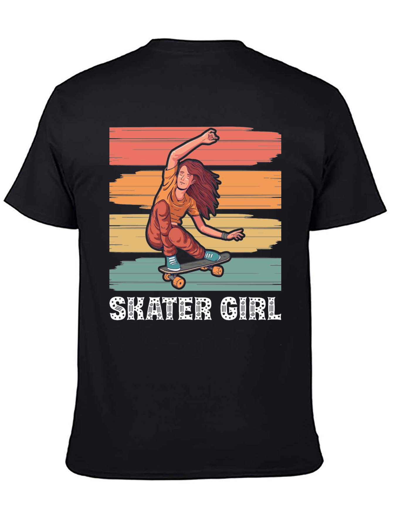 Skater Girl Graphic T-Shirt - Retro Design