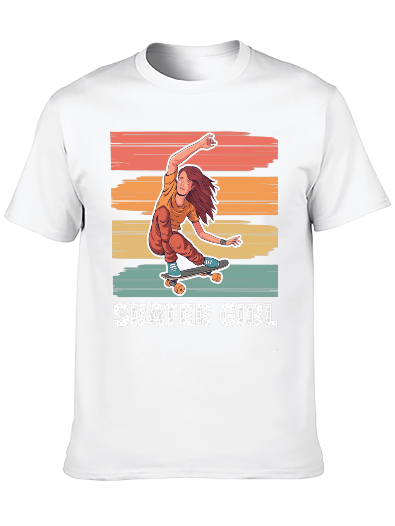 Skater Girl Graphic T-Shirt - Retro Design