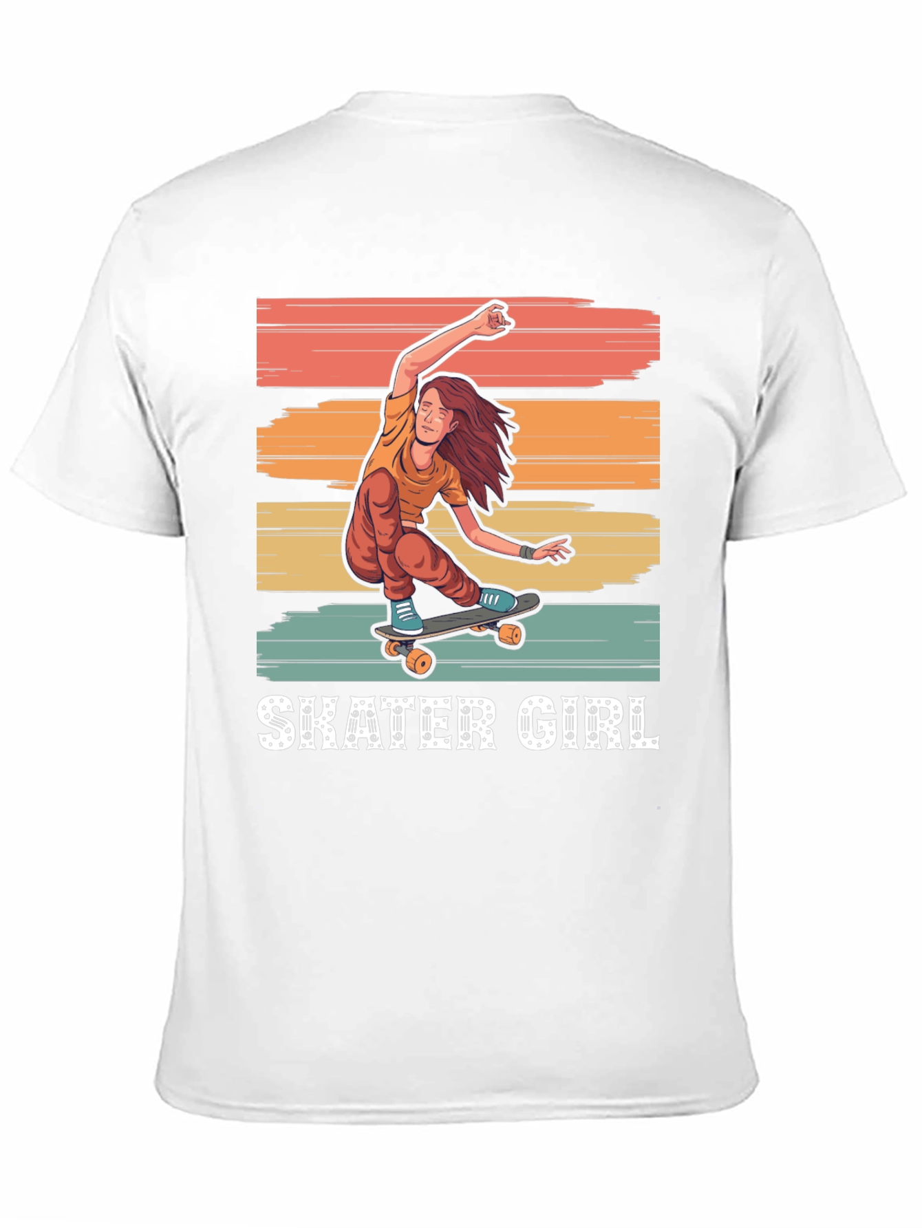 Skater Girl Graphic T-Shirt - Retro Design