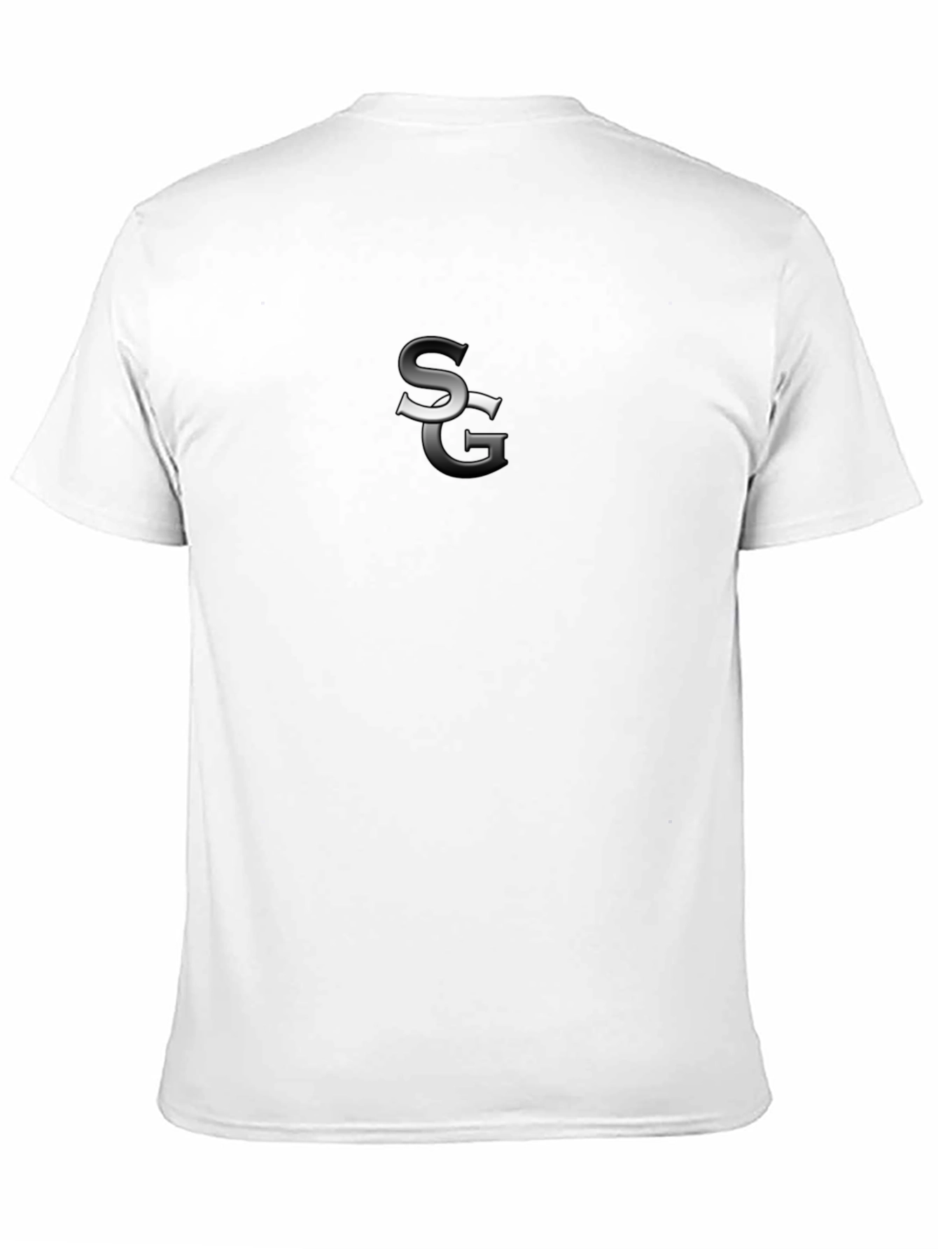 Sleek Black Tee with Abstract Initial Design