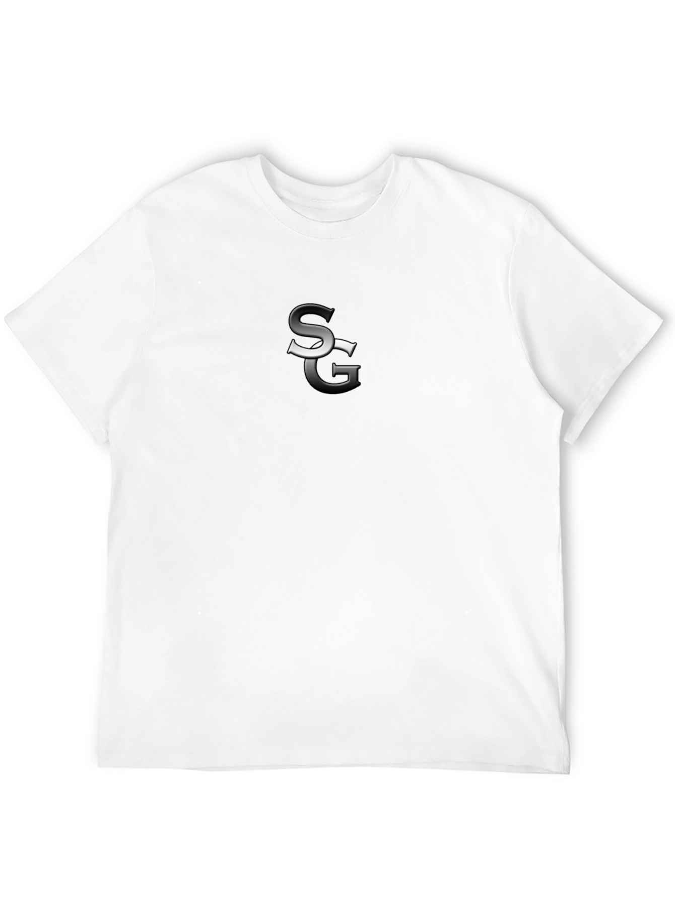 Sleek Black Tee with Abstract Initial Design