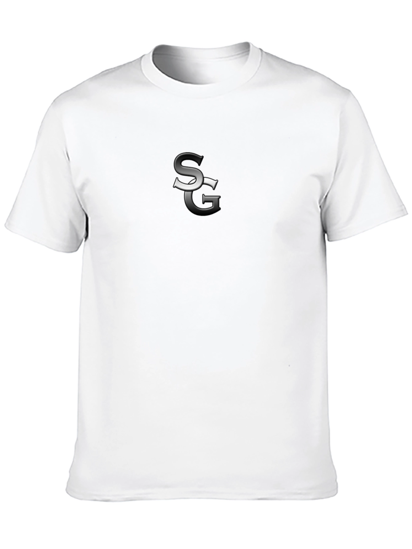 Sleek Black Tee with Abstract Initial Design