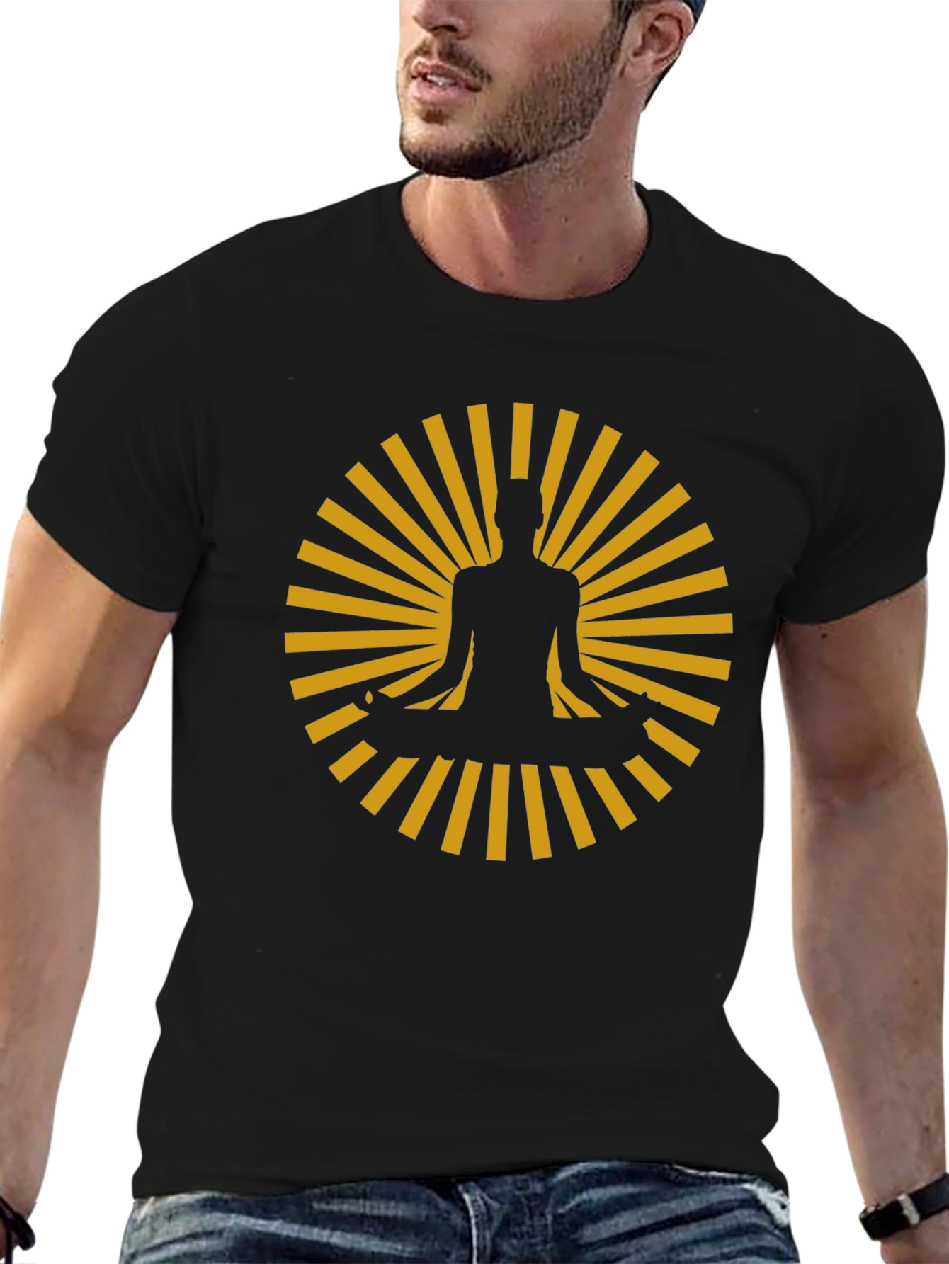 Yoga Meditation Black Graphic Tee