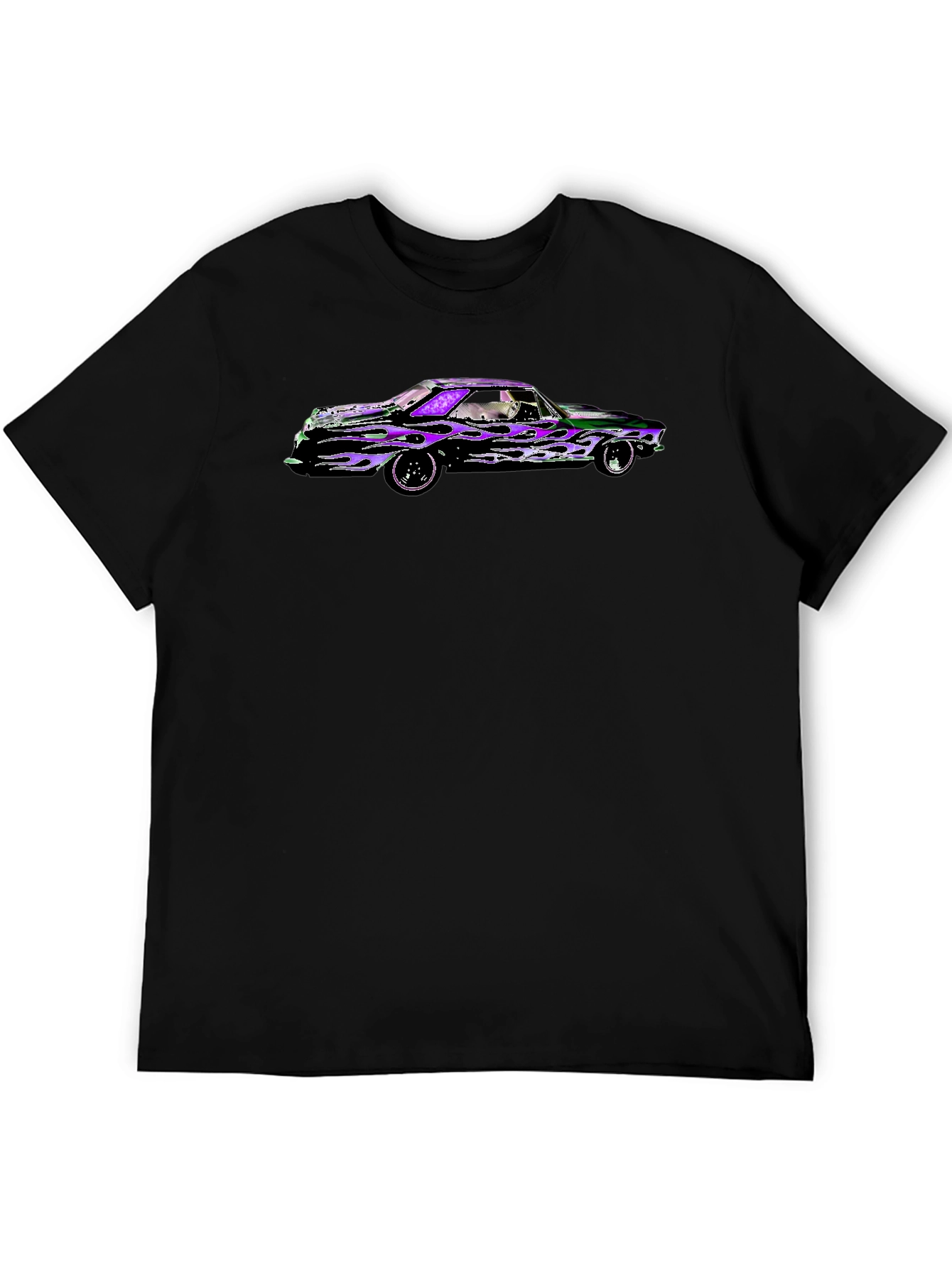 Flame Car Graphic Black T-Shirt