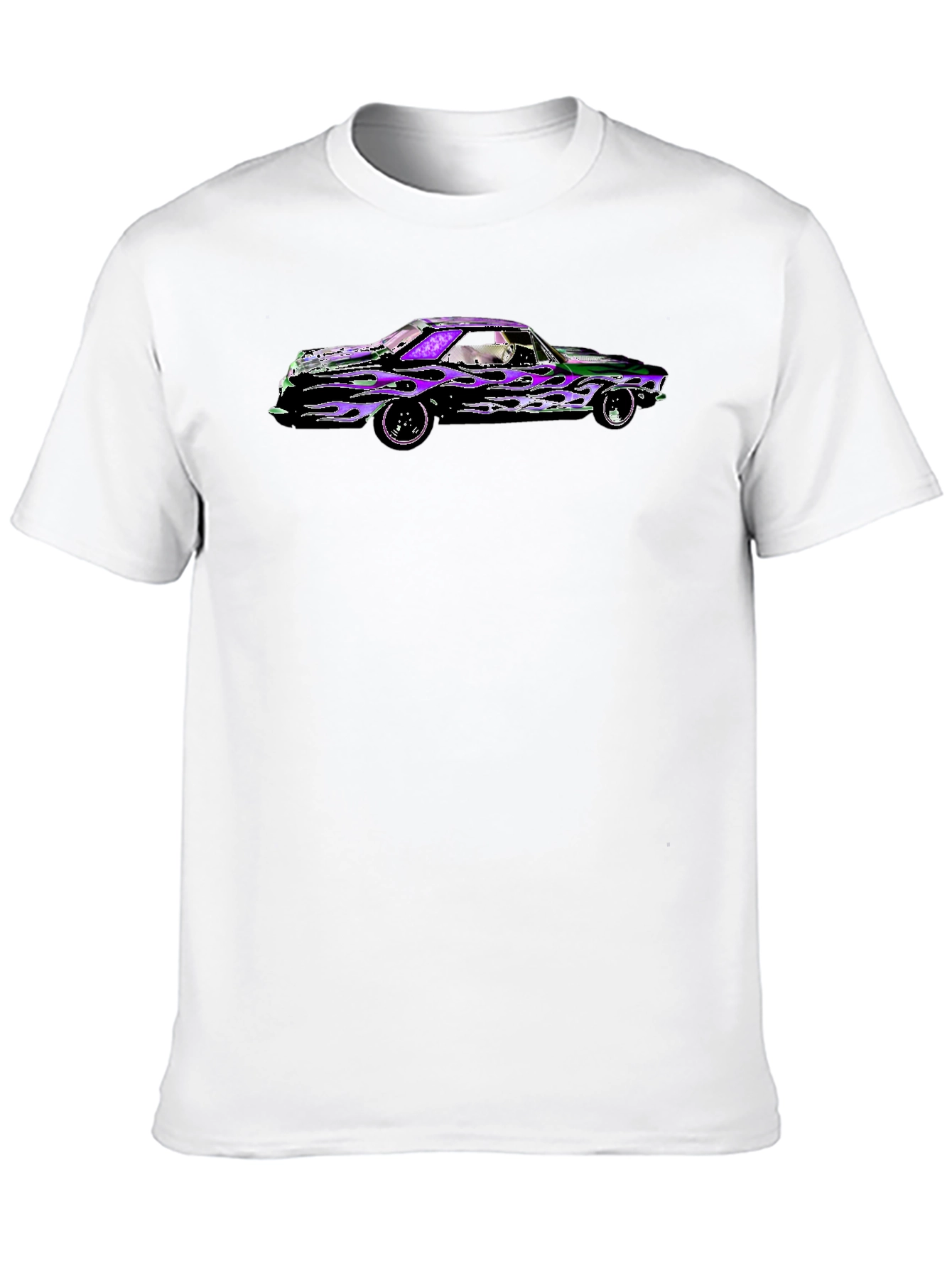 Flame Car Graphic Black T-Shirt