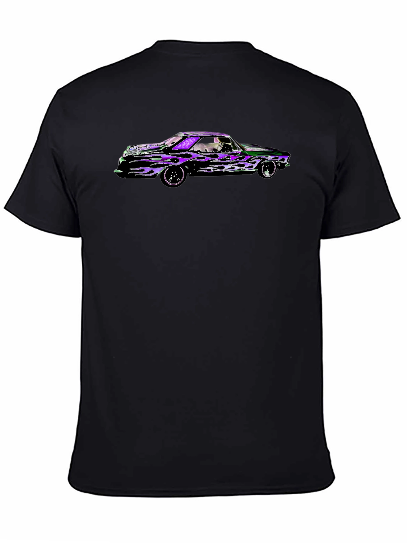 Flame Car Graphic Black T-Shirt