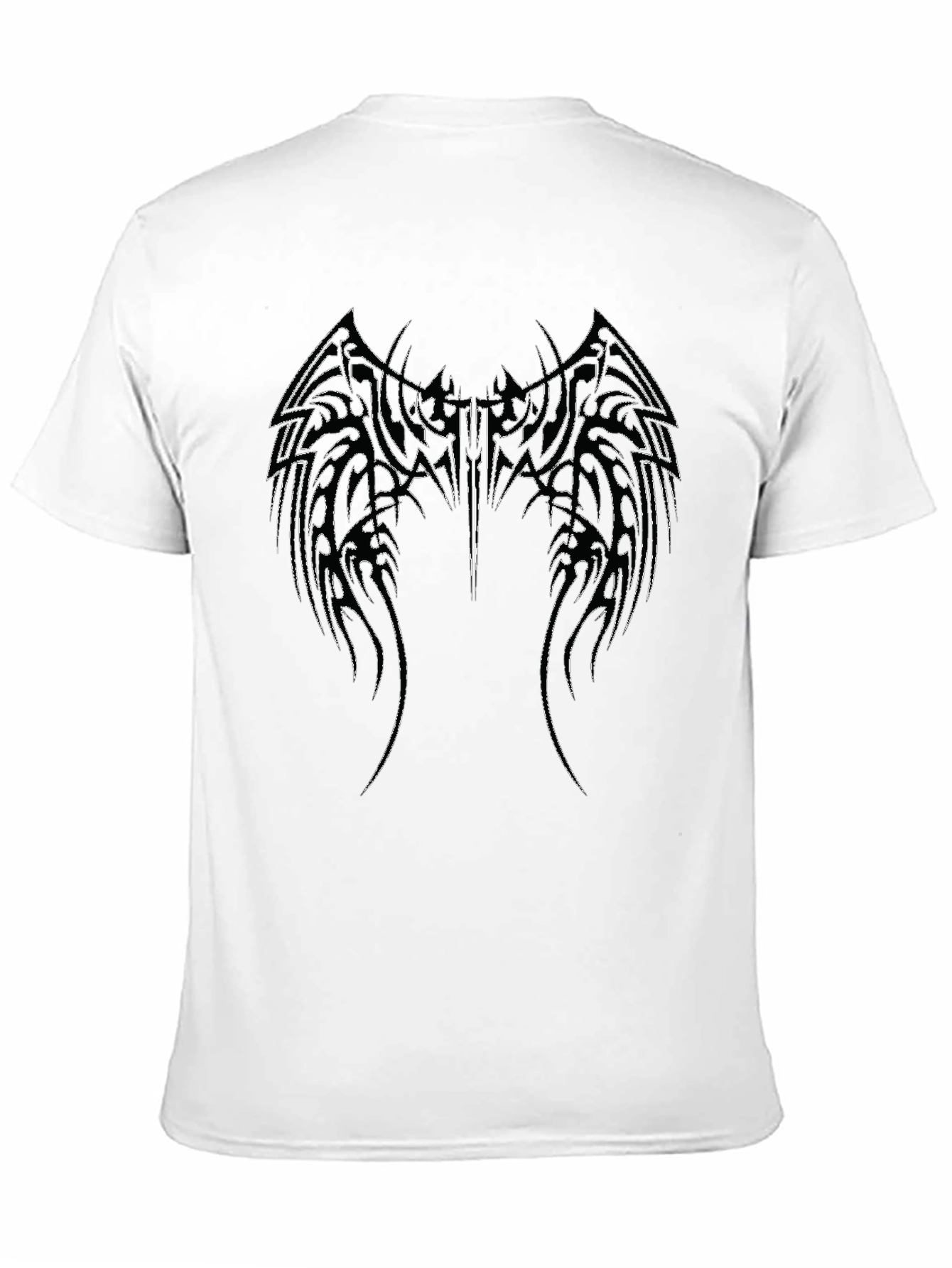 Black T-Shirt with Winged Graphic Print