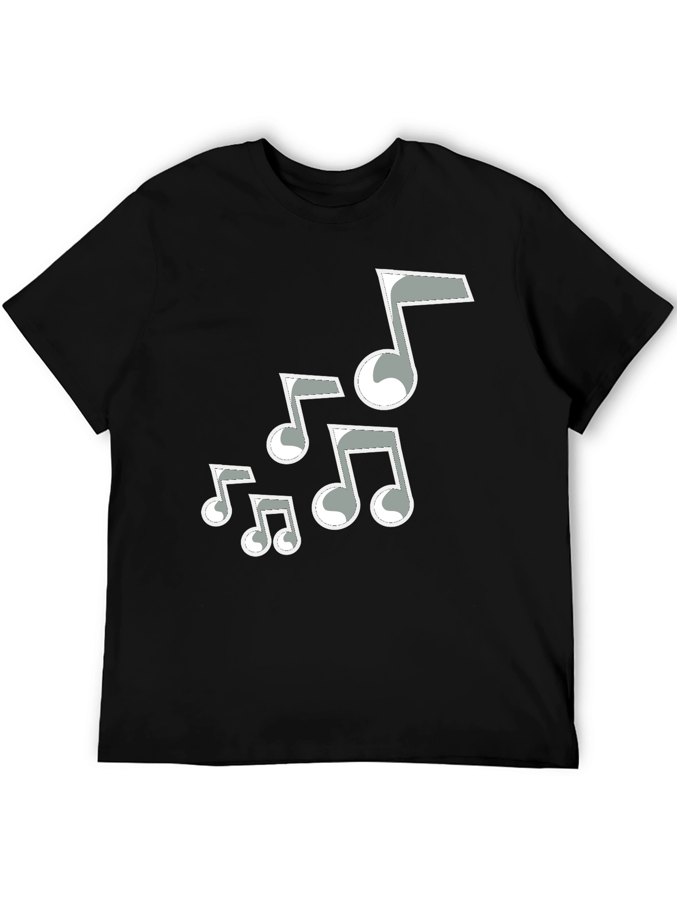 Music Note T-Shirt - Casual Black Tee