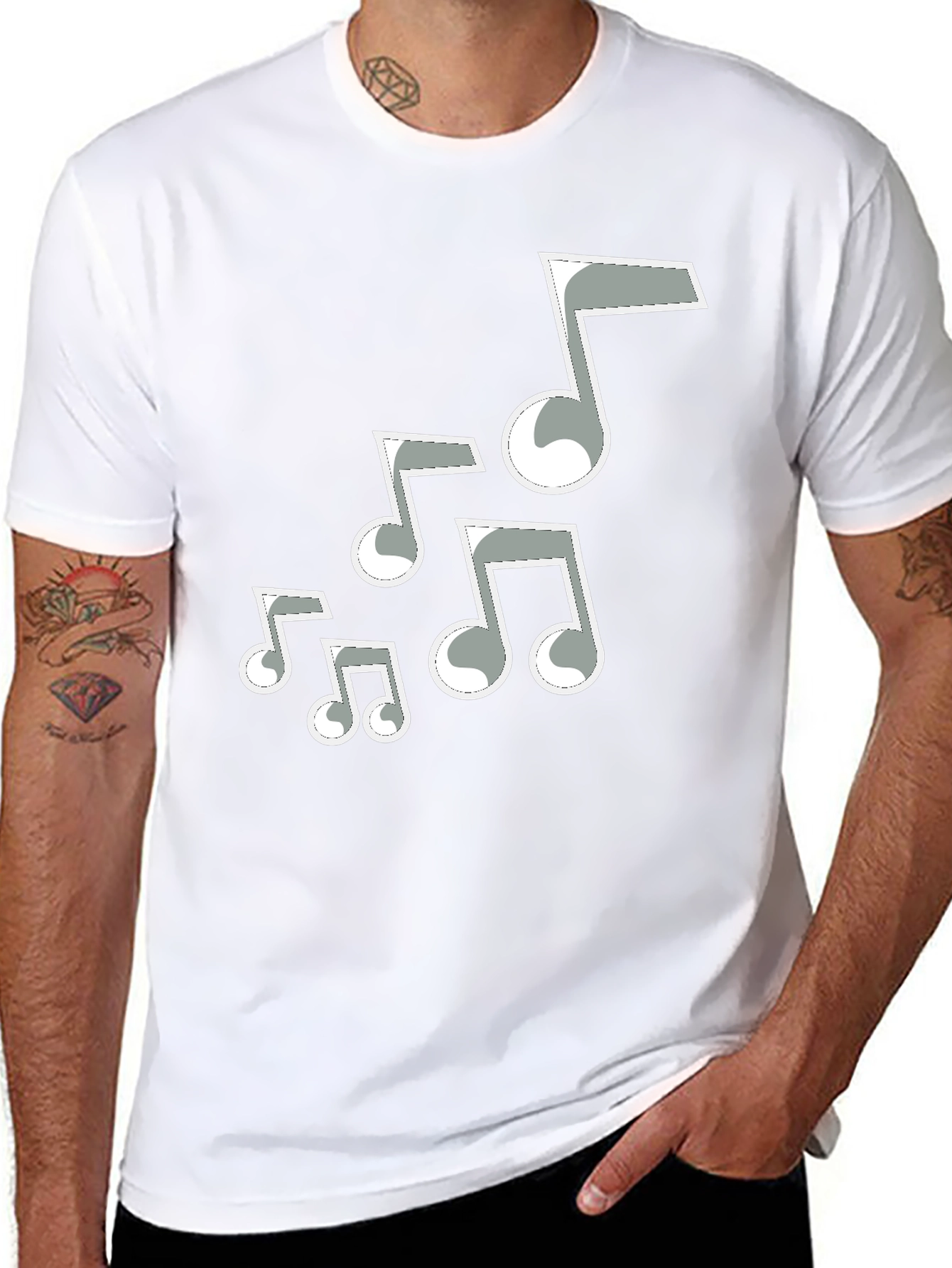 Music Note T-Shirt - Casual Black Tee