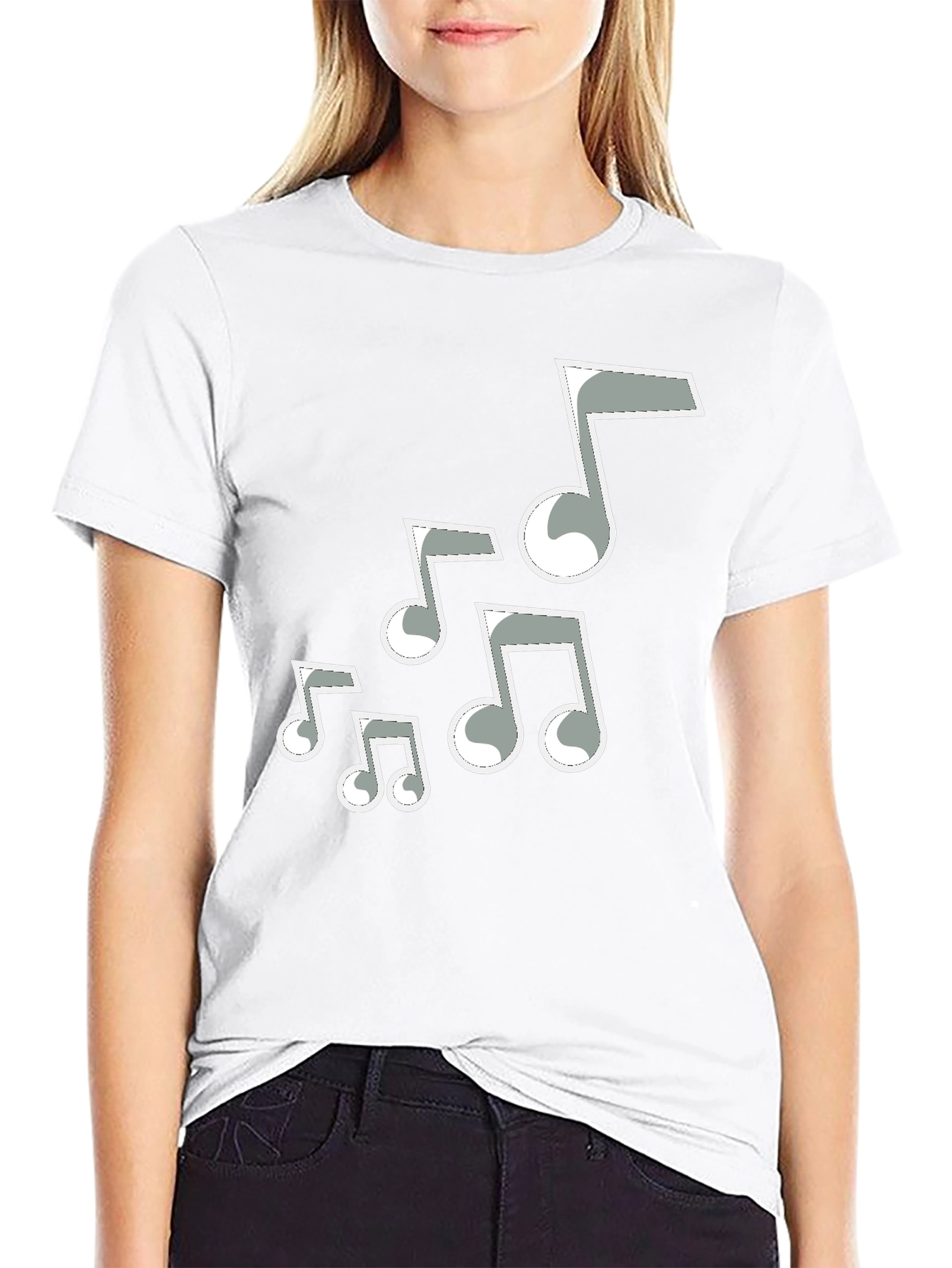 Music Note T-Shirt - Casual Black Tee