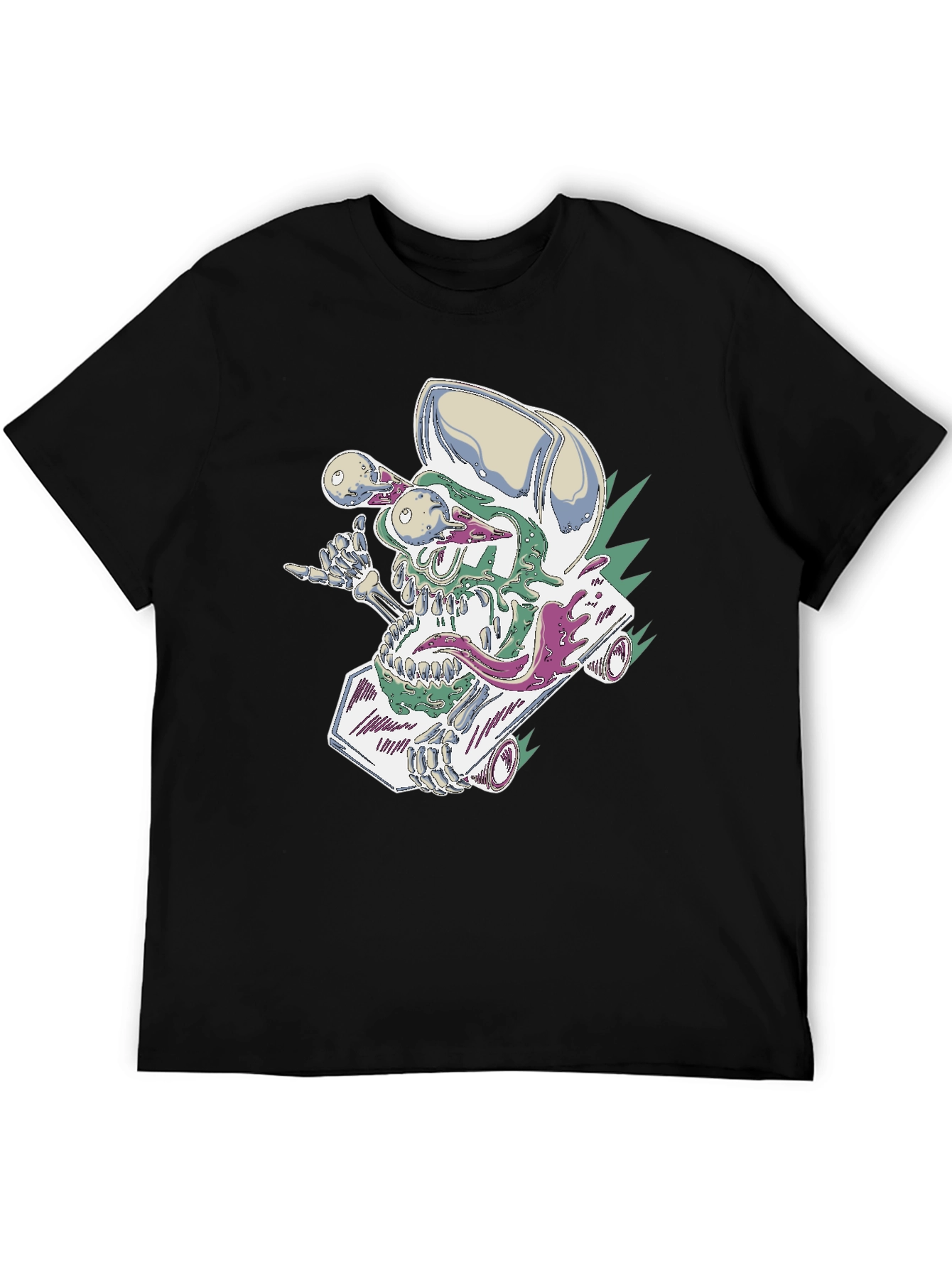 Skateboard Skull Tee - Cool Graphic Print