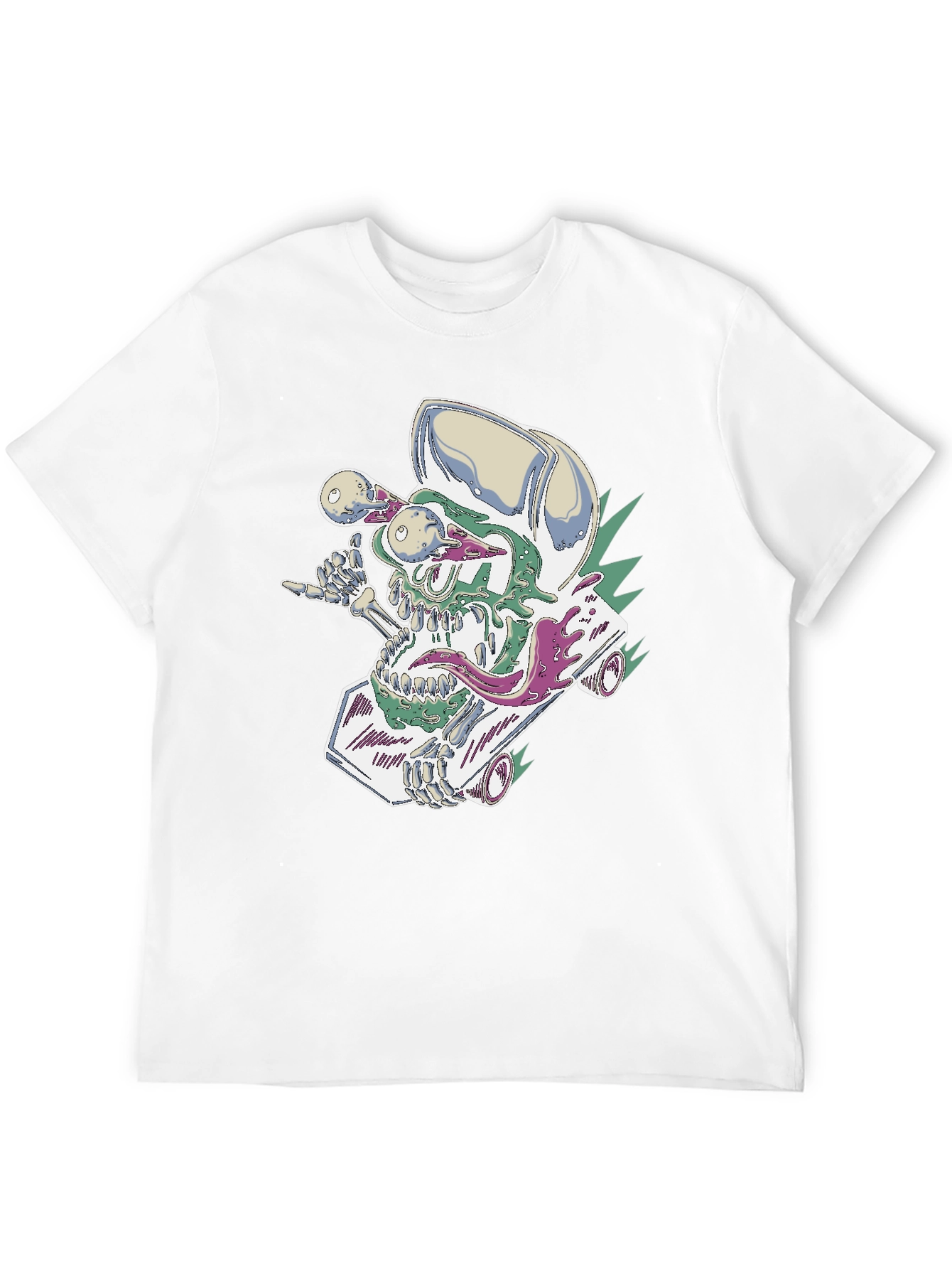 Skateboard Skull Tee - Cool Graphic Print