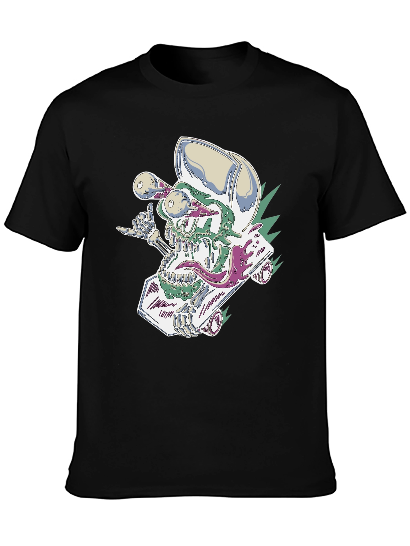 Skateboard Skull Tee - Cool Graphic Print