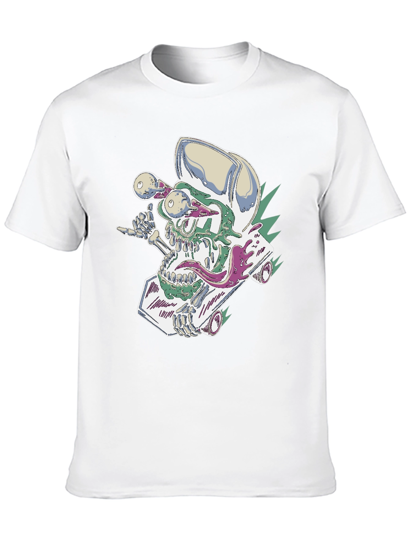 Skateboard Skull Tee - Cool Graphic Print