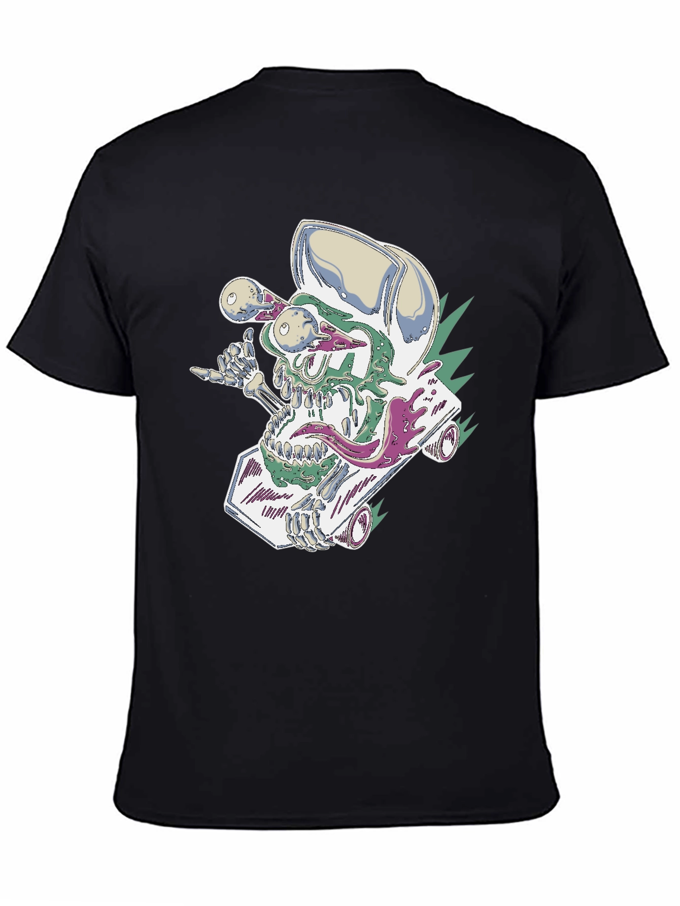 Skateboard Skull Tee - Cool Graphic Print