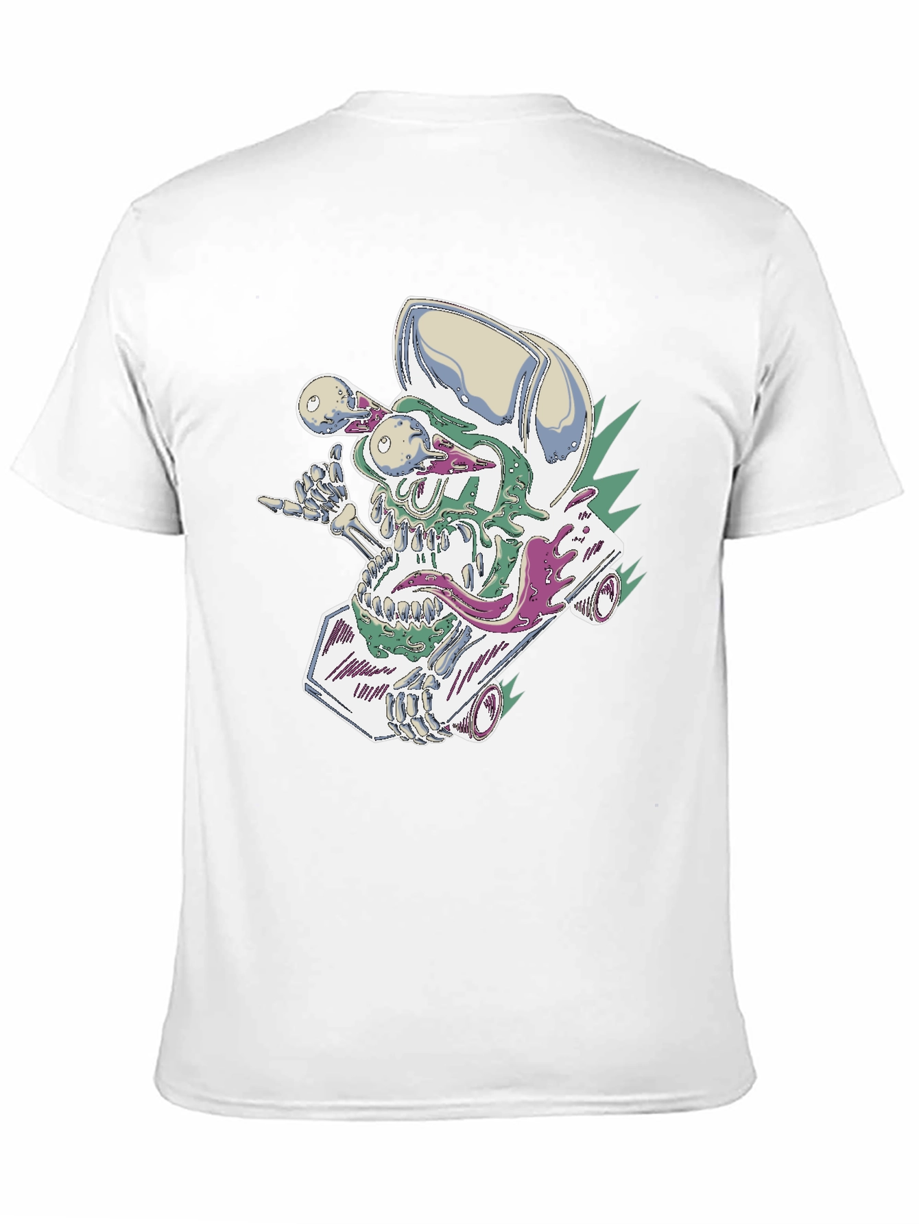 Skateboard Skull Tee - Cool Graphic Print