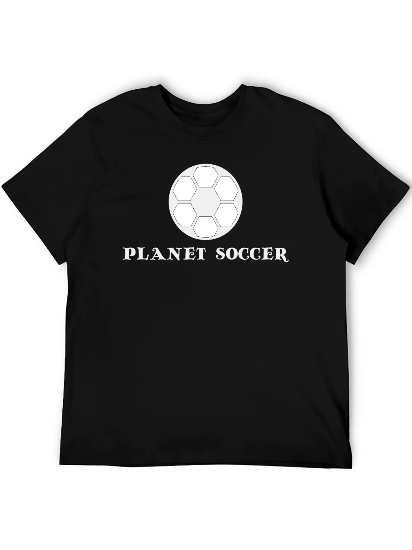 Planet Soccer Graphic T-Shirt - Black Cotton Tee