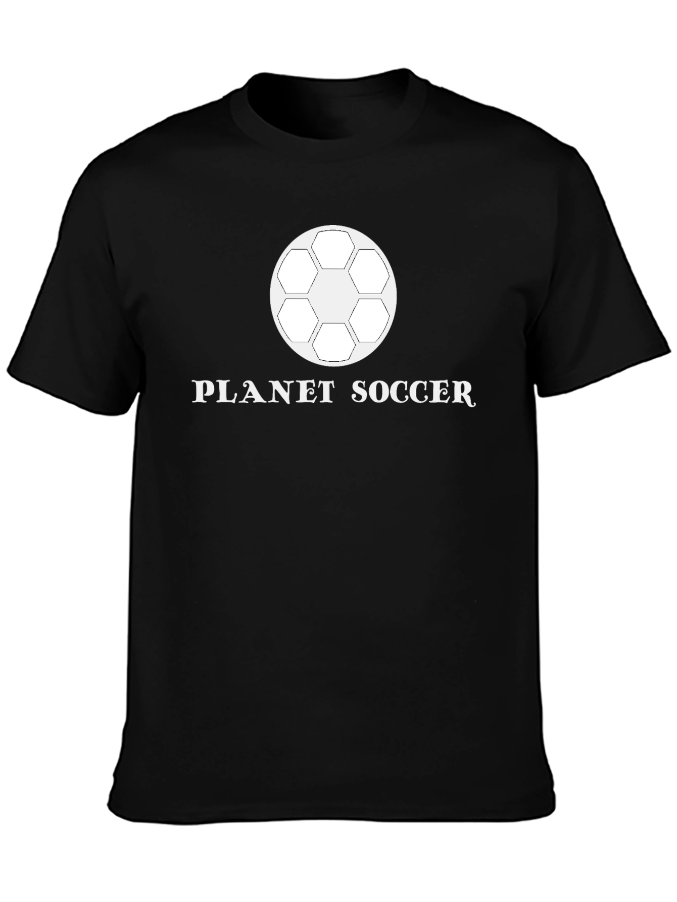 Planet Soccer Graphic T-Shirt - Black Cotton Tee