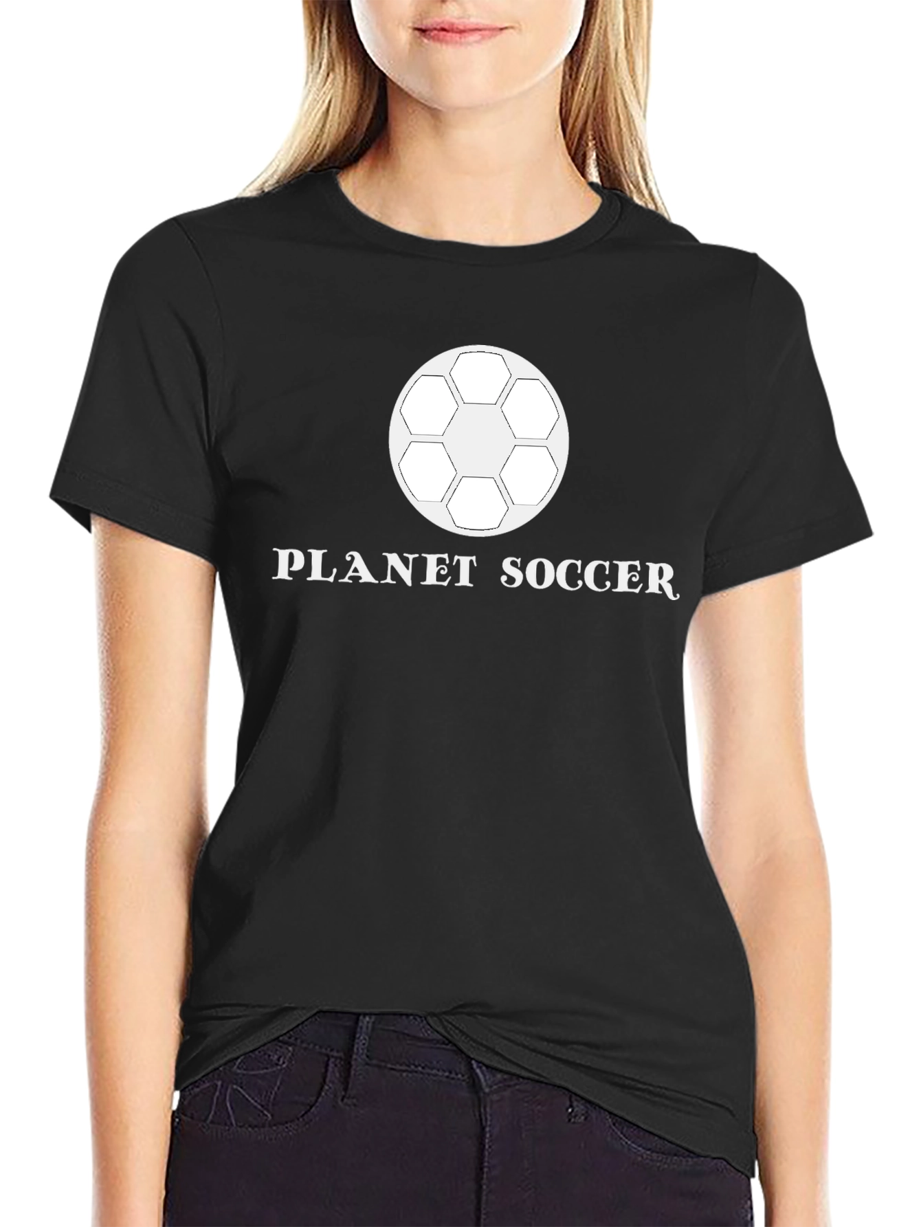 Planet Soccer Graphic T-Shirt - Black Cotton Tee