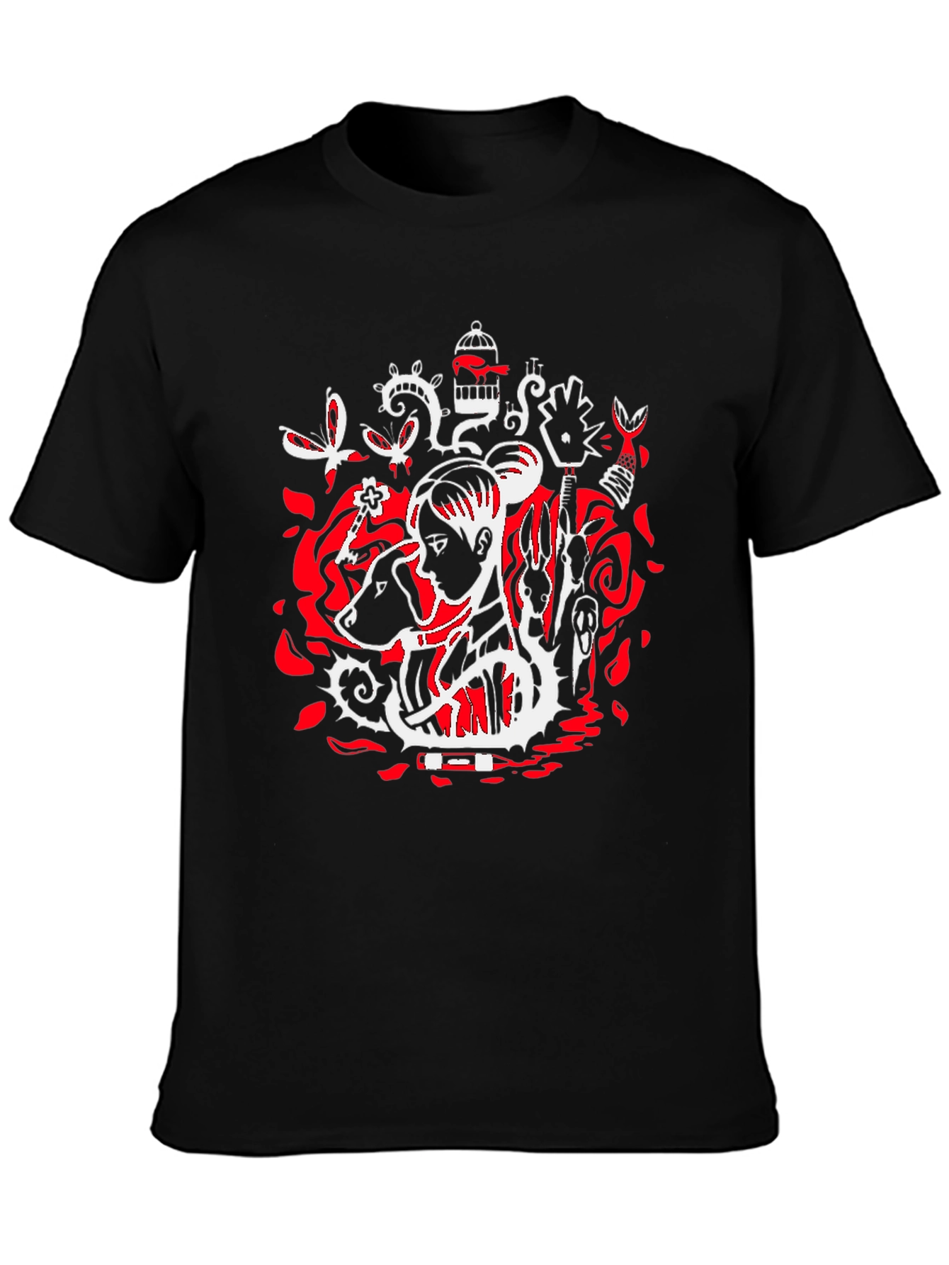 Artistic Graphic Tee - Black Unisex T-Shirt