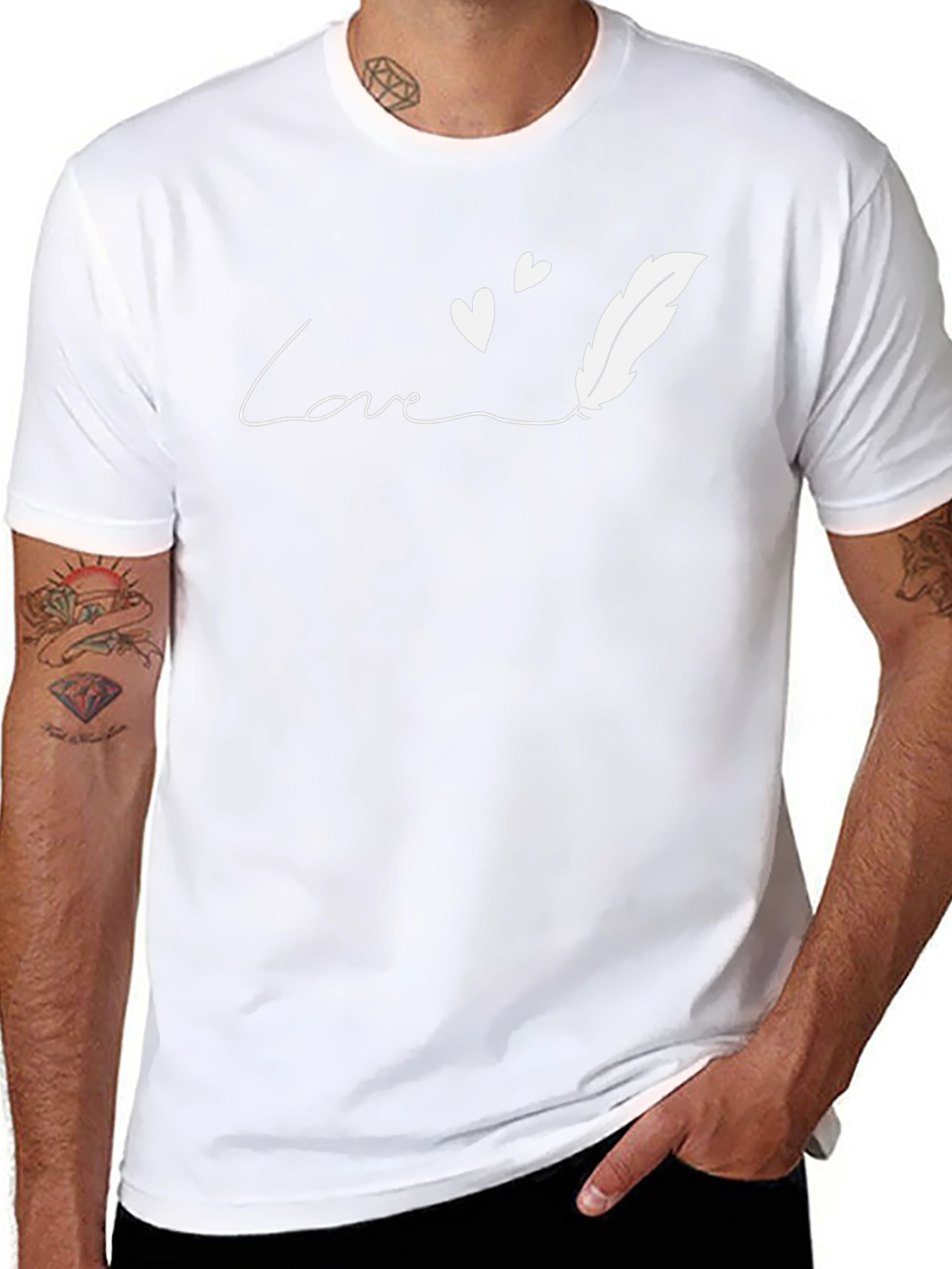 Love Feather Graphic Tee - Stylish Black T-Shirt